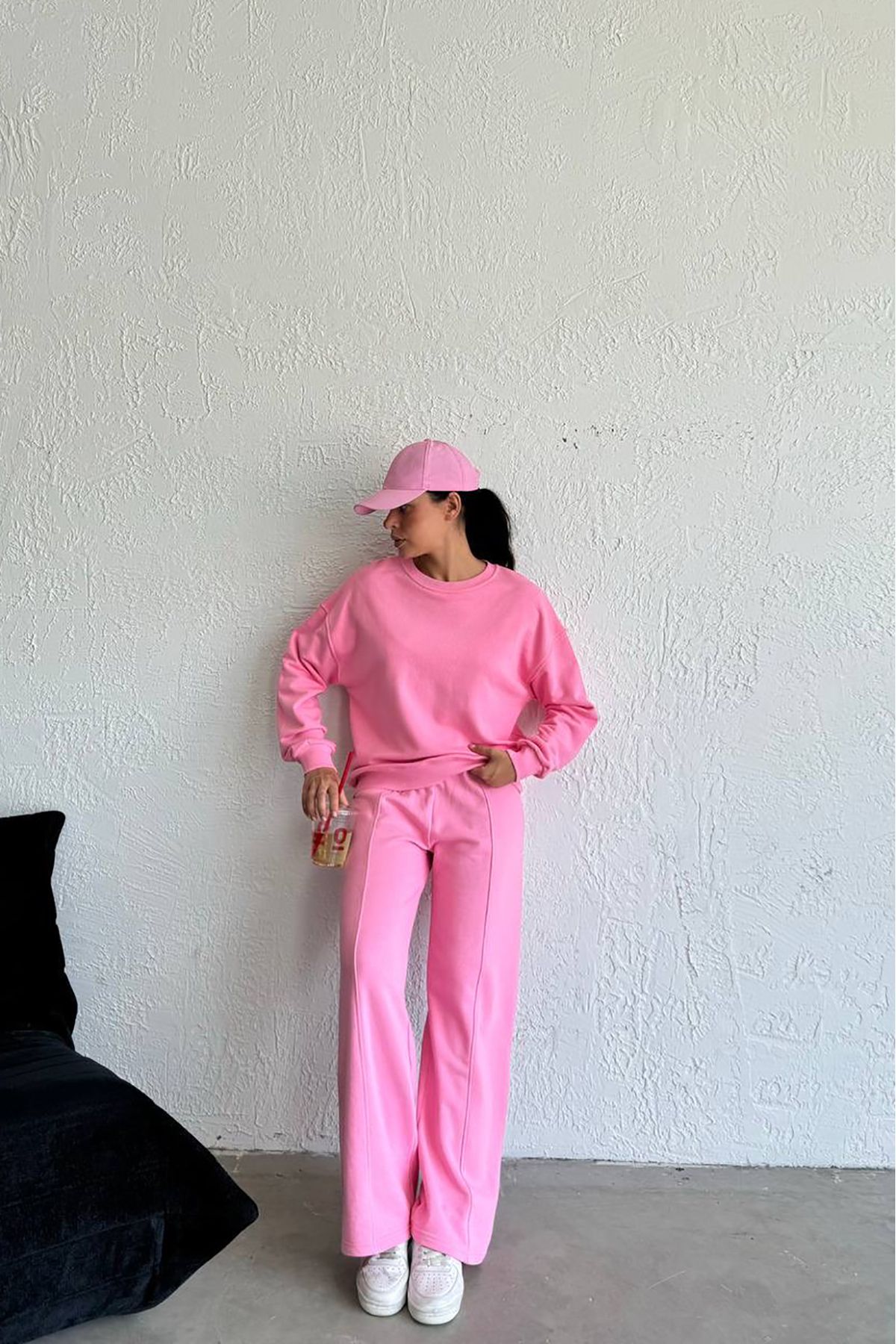 novalook-Pink Sweatshirt and Pants Set for Women 1