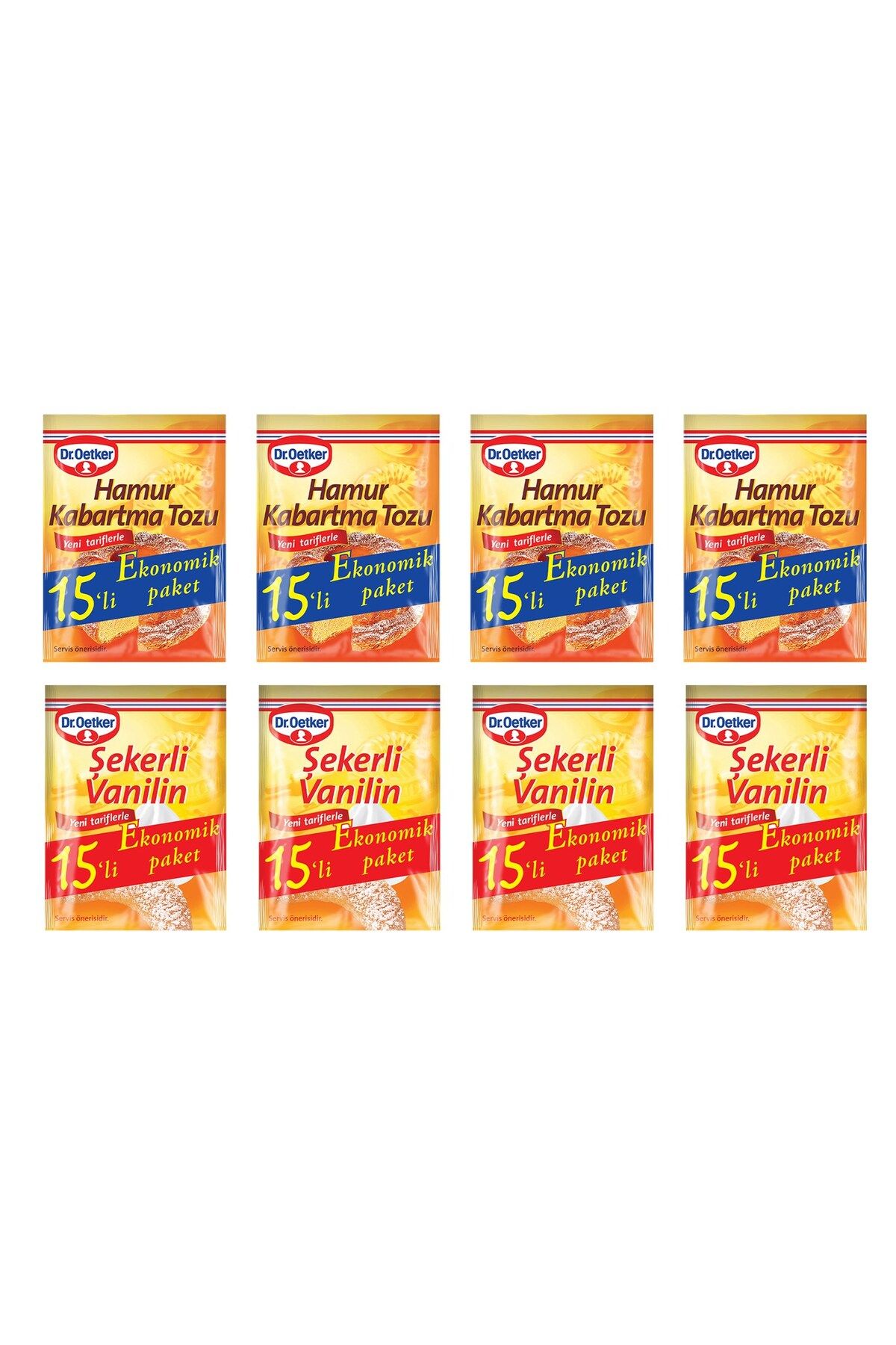 Dr. Oetker Kabartma Tozu 15 li + Vanilya 15 li x 8 li Ekonomik Paket