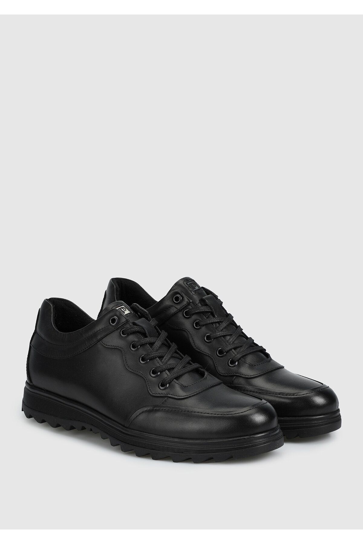 Provoq-Men's Black Leather Shoes 2