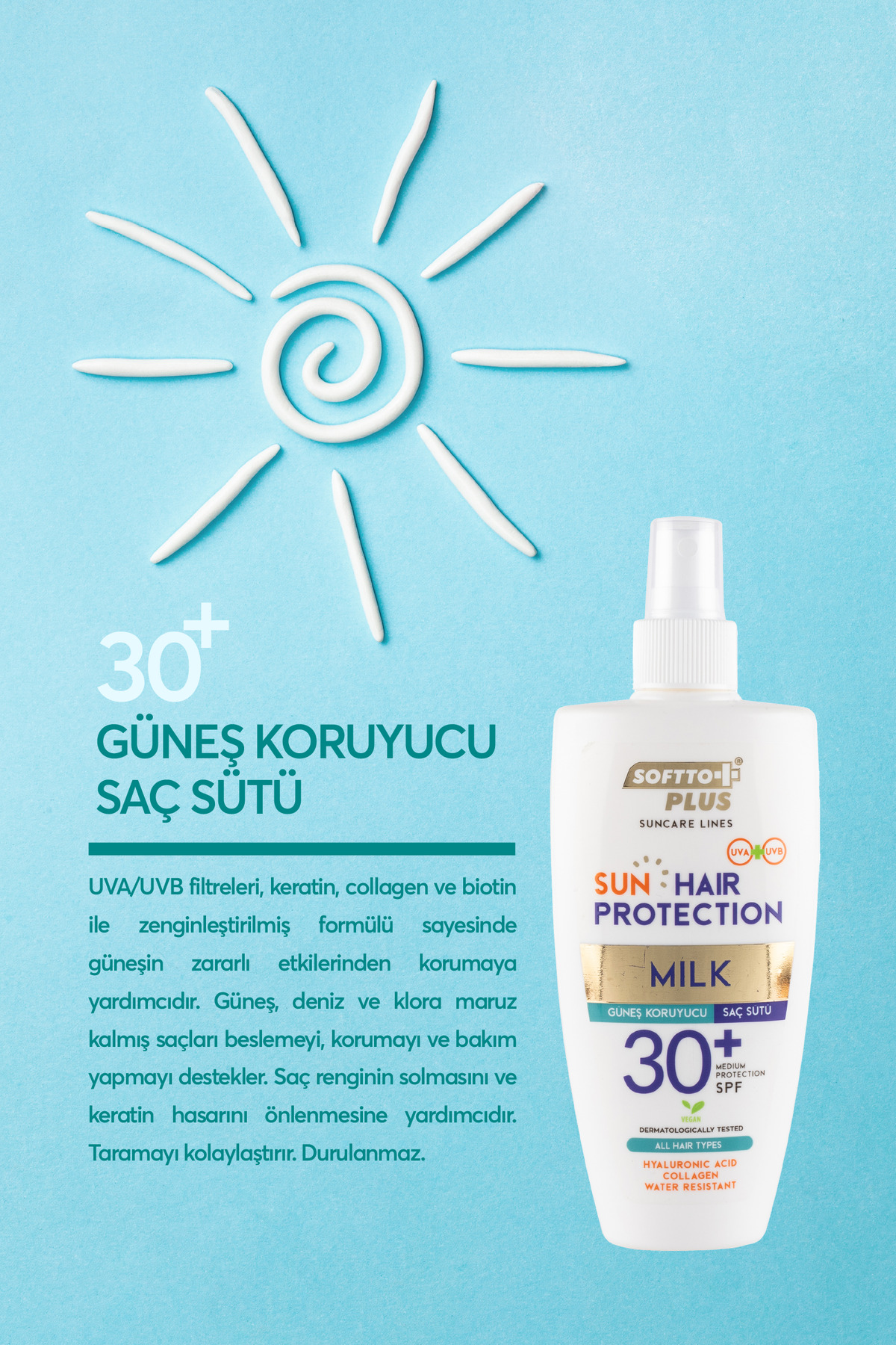 GÜNEŞ KORUYUCU SAÇ SÜTÜ 30 SPF 200 ML — koruyucusaçsütü30spf2171 — تصویر 2 از 3