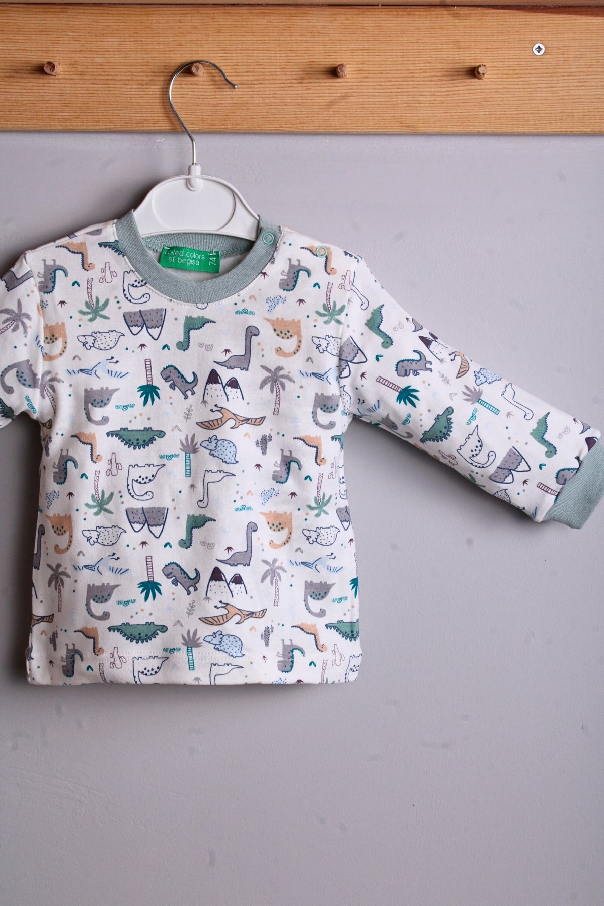 Babydonat-Dinosaur Patterned Baby Boy Tracksuit Set 100% Cotton 2