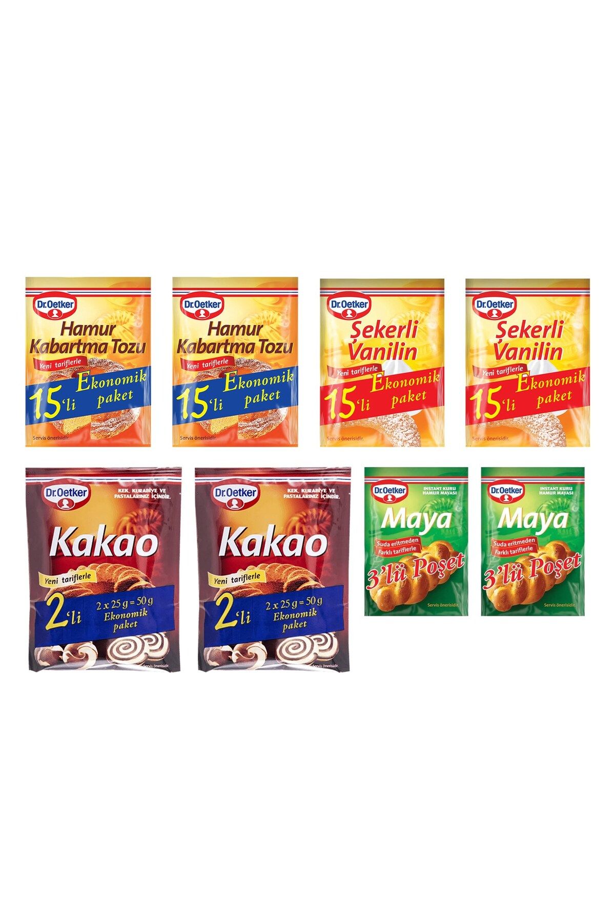 Dr. Oetker Vanilya-Kabartma Tozu-Maya-Kakao Ekonomik Paket