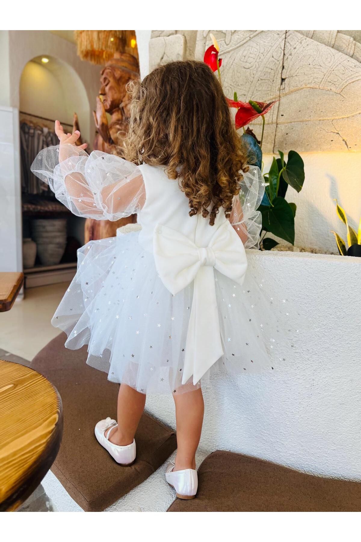 Tinypeople-Female Child Fluffy Tulle Evening Dress Female Child Tutu Evening Dress White Children Evening Dress 3