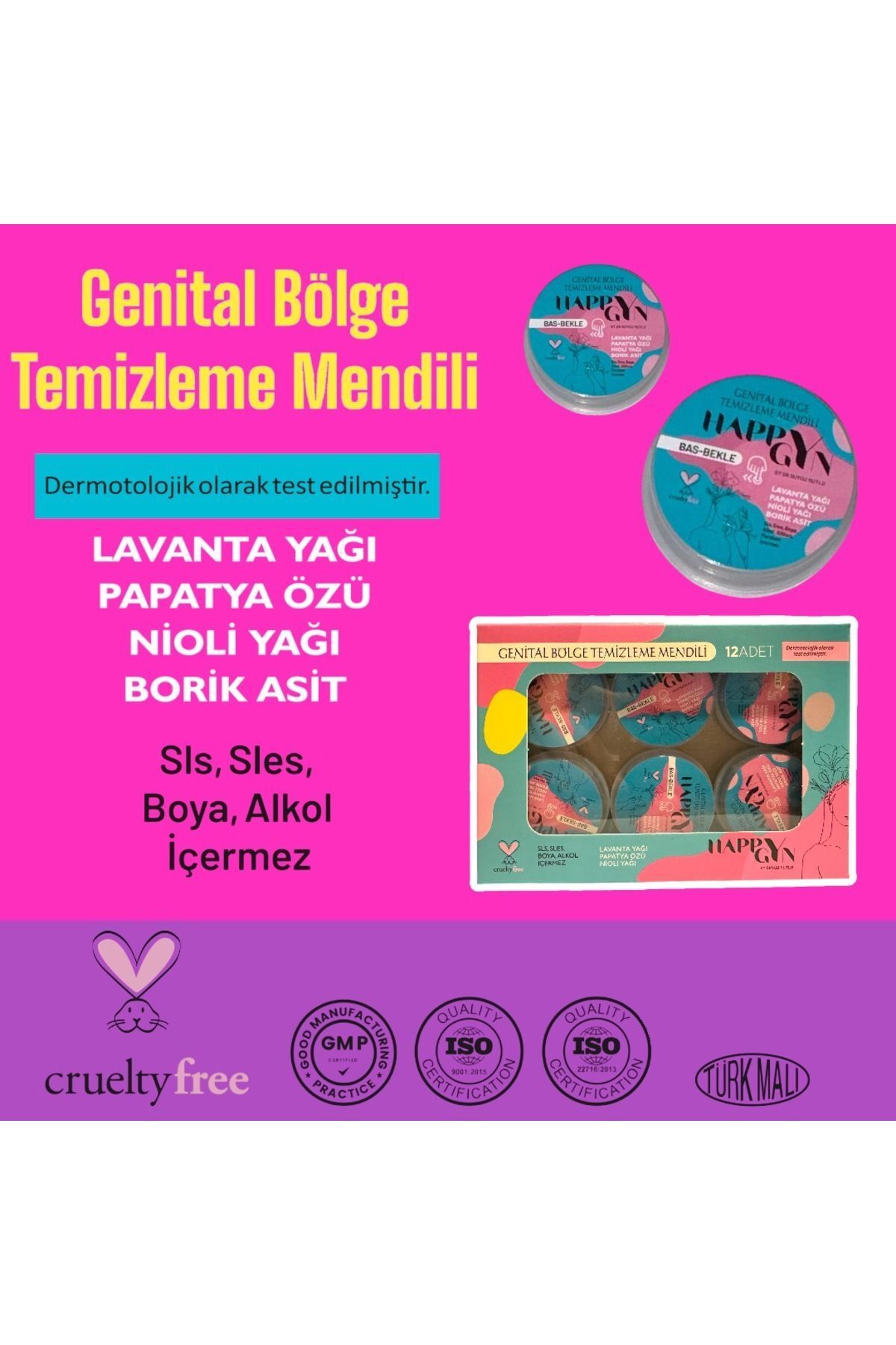 HappyGyn by Duygu Mutlu Genital Bölge Intim Temizleme Mendili