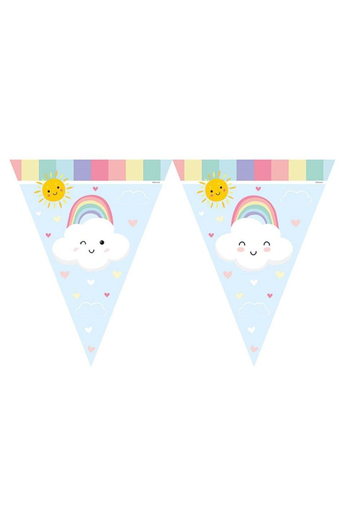 turkuaz parti-Rainbow Flag Flame Set 3m Birthday 3