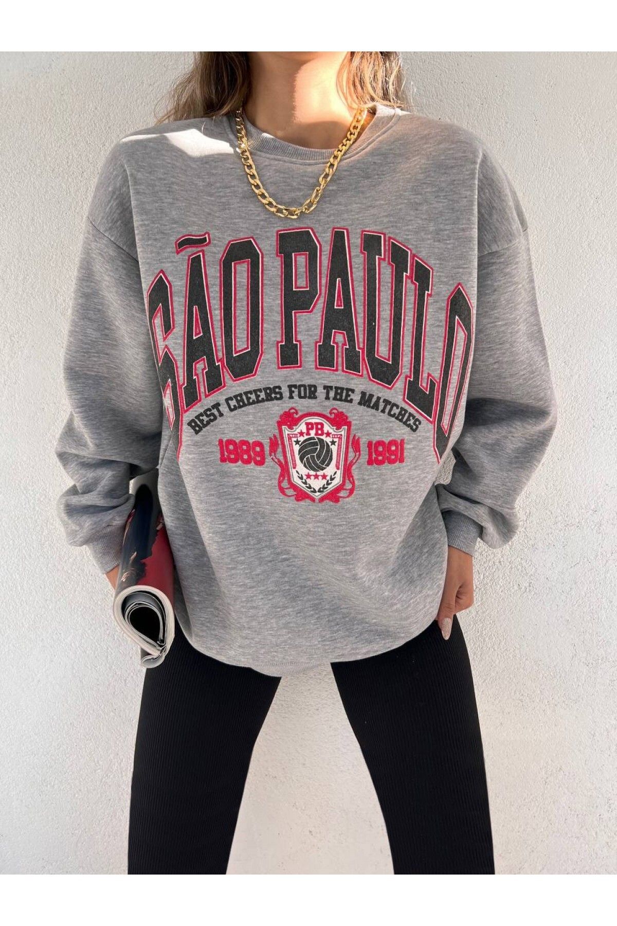 Modamorfo-Polar-Sweatshirt mit Rundhalsausschnitt und Textdruck 3