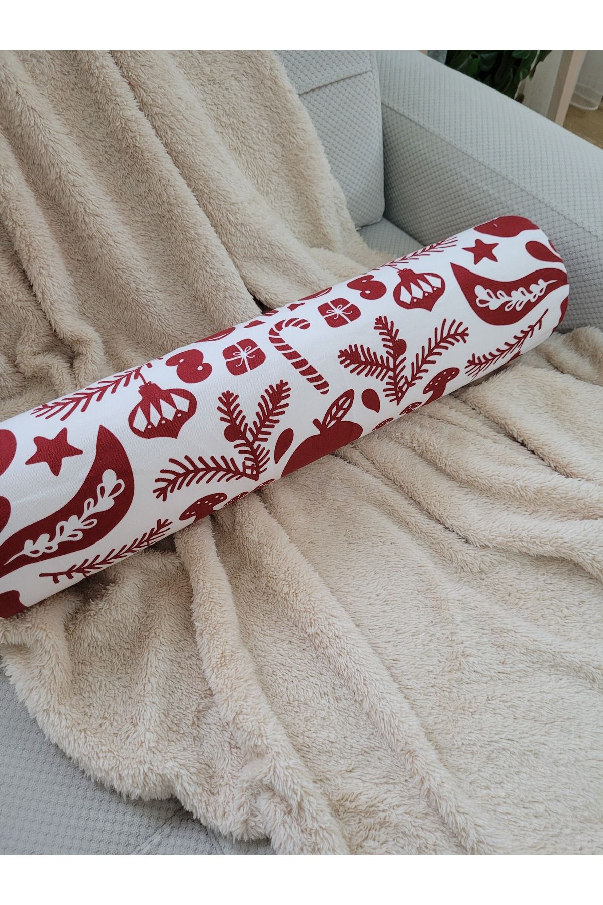 IKEA Bolster Minderi - Silindir Yoga Yastığı - Sosis Yastık Iç Dolgu Özel Cnc Kesim Silindir Sünger 56x14