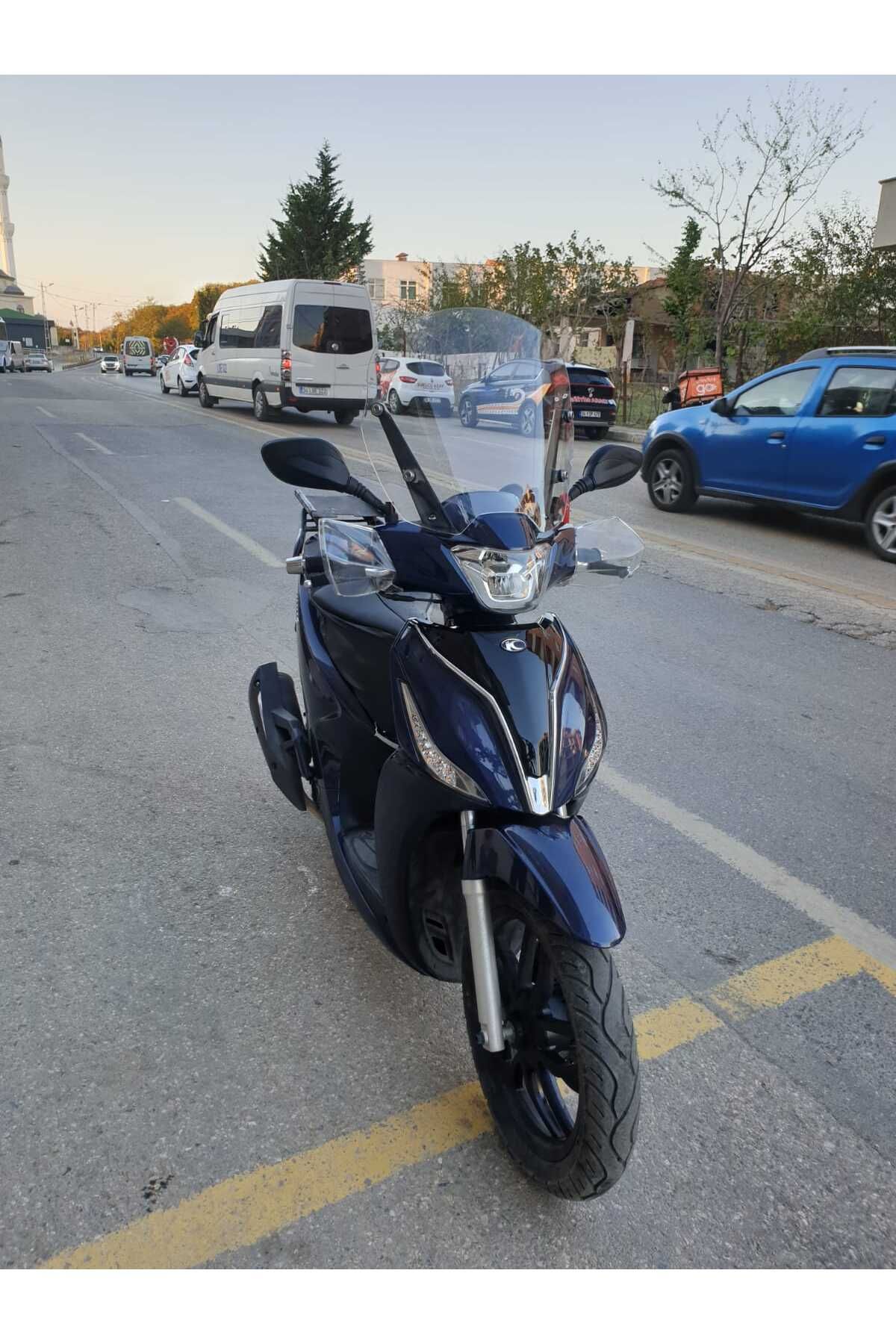 Kymco People S 200 Siperlik Ön Cam 2020 2025 Model 38cm Şeffaf Renkli 4mm KISA SPOR CAM