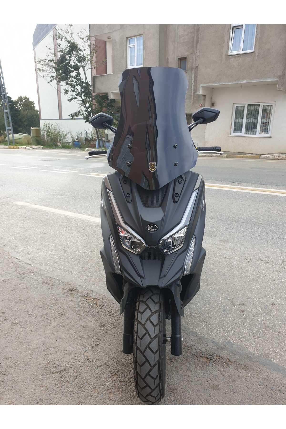 Kymco DTX 360 Siperlik Ön Cam 2021-2023 Model 55cm Siyah Renkli 4mm KISA SPOR CAM