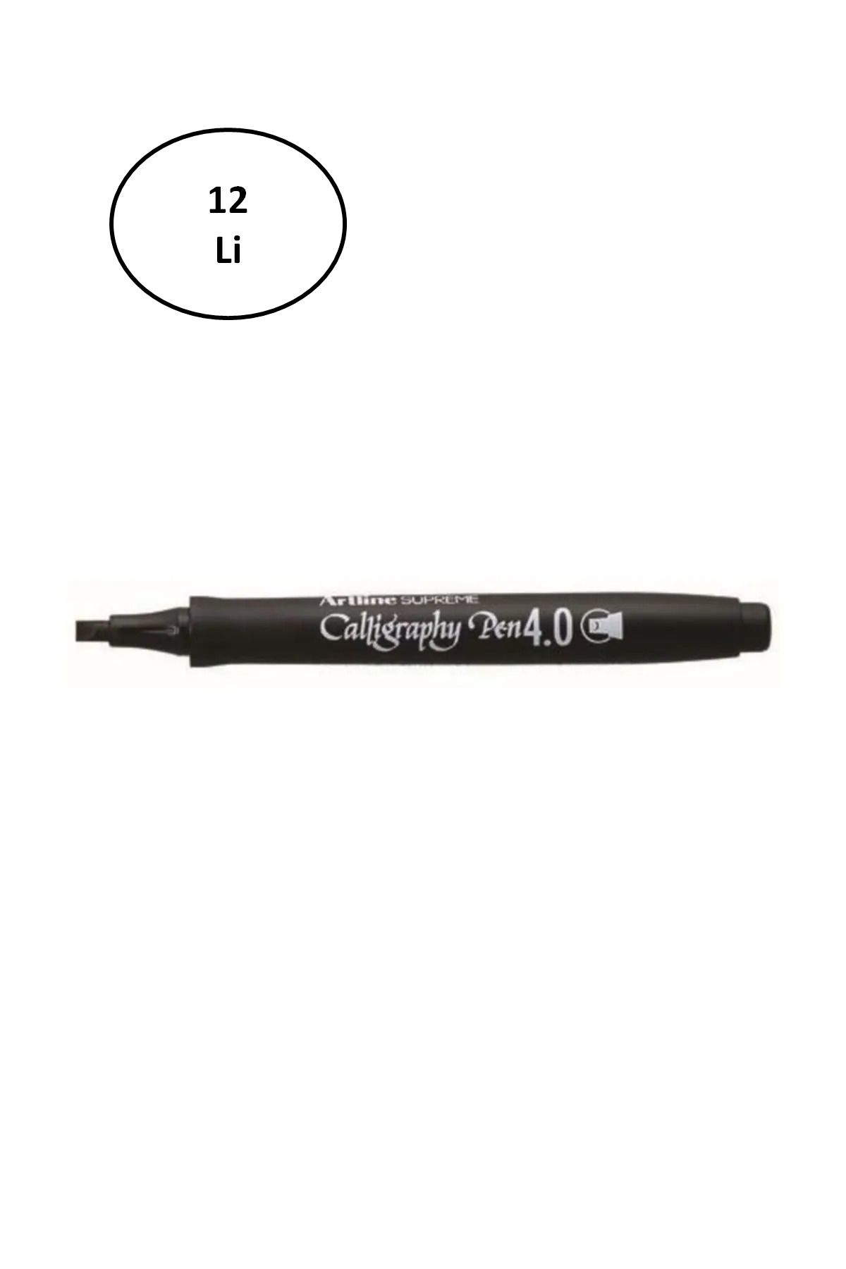 Astra Market Artline Supreme Calligraphy Pen 4.0 Siyah 12'li - Lisinya