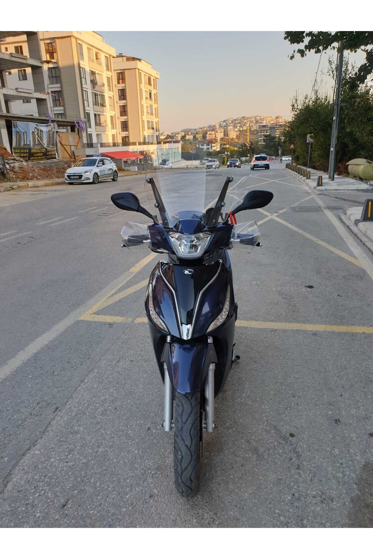 Kymco People S 200 Siperlik Ön Cam 2020 2025 Model 38cm Şeffaf Renkli 4mm KISA SPOR CAM
