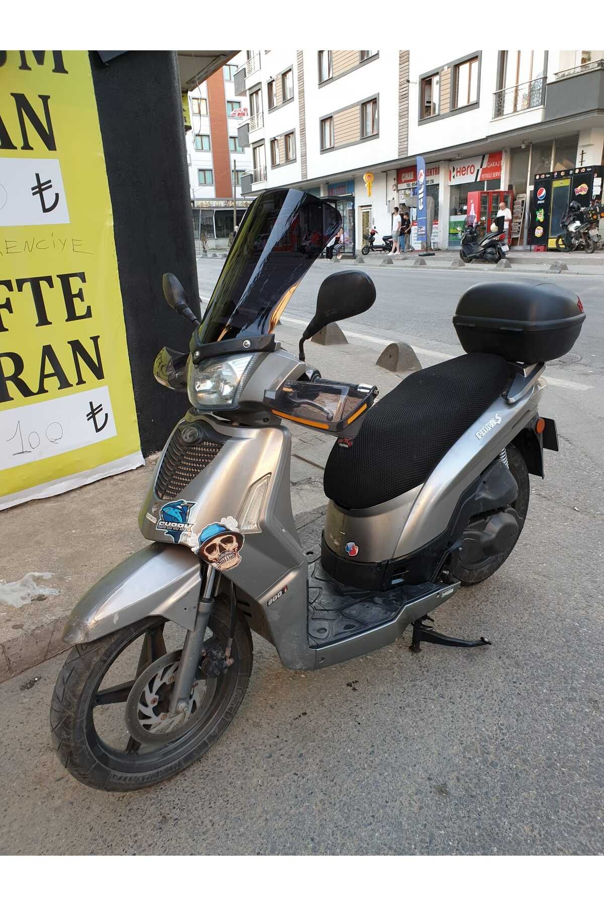 Kymco People S 200 Siperlik Ön Cam 2011 Model 48cm Siyah Renkli 4mm UZUN CAM