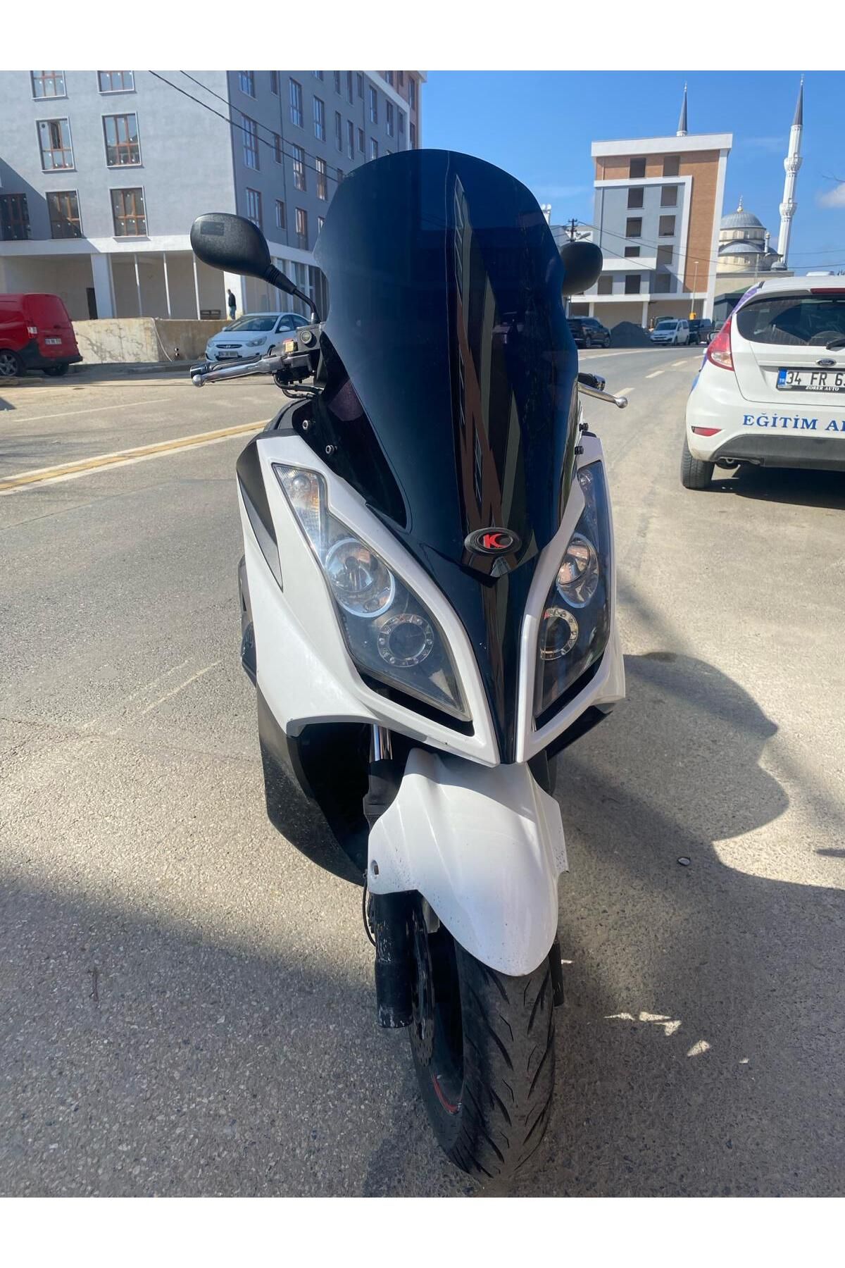 Kymco Downtown  200 300 Siperlik Ön Cam 2011 2015 Model 78cm Siyah Renkli 4mm UZUN CAM