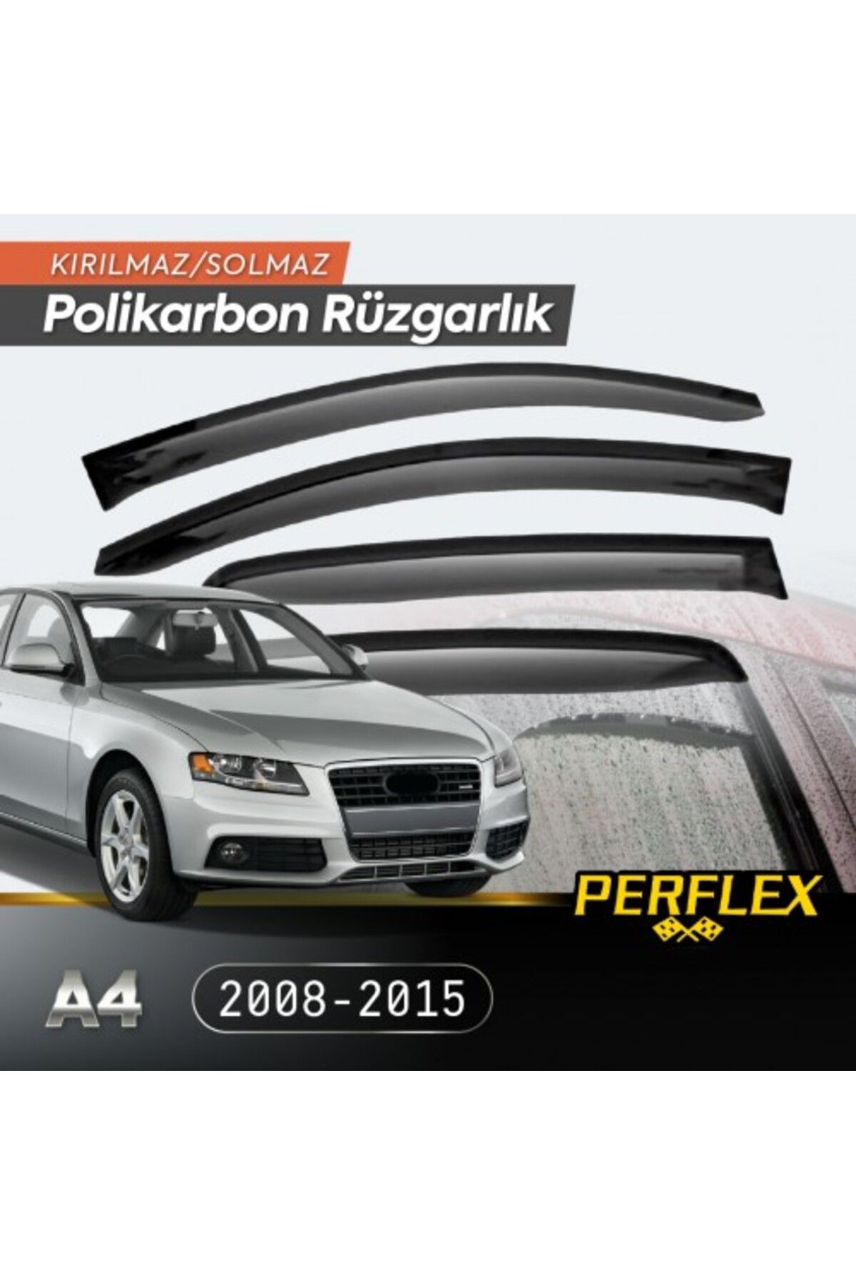 Mustore AUDI A4 2008-2015 CAM RÜZGARLIĞI V2 DÜZ