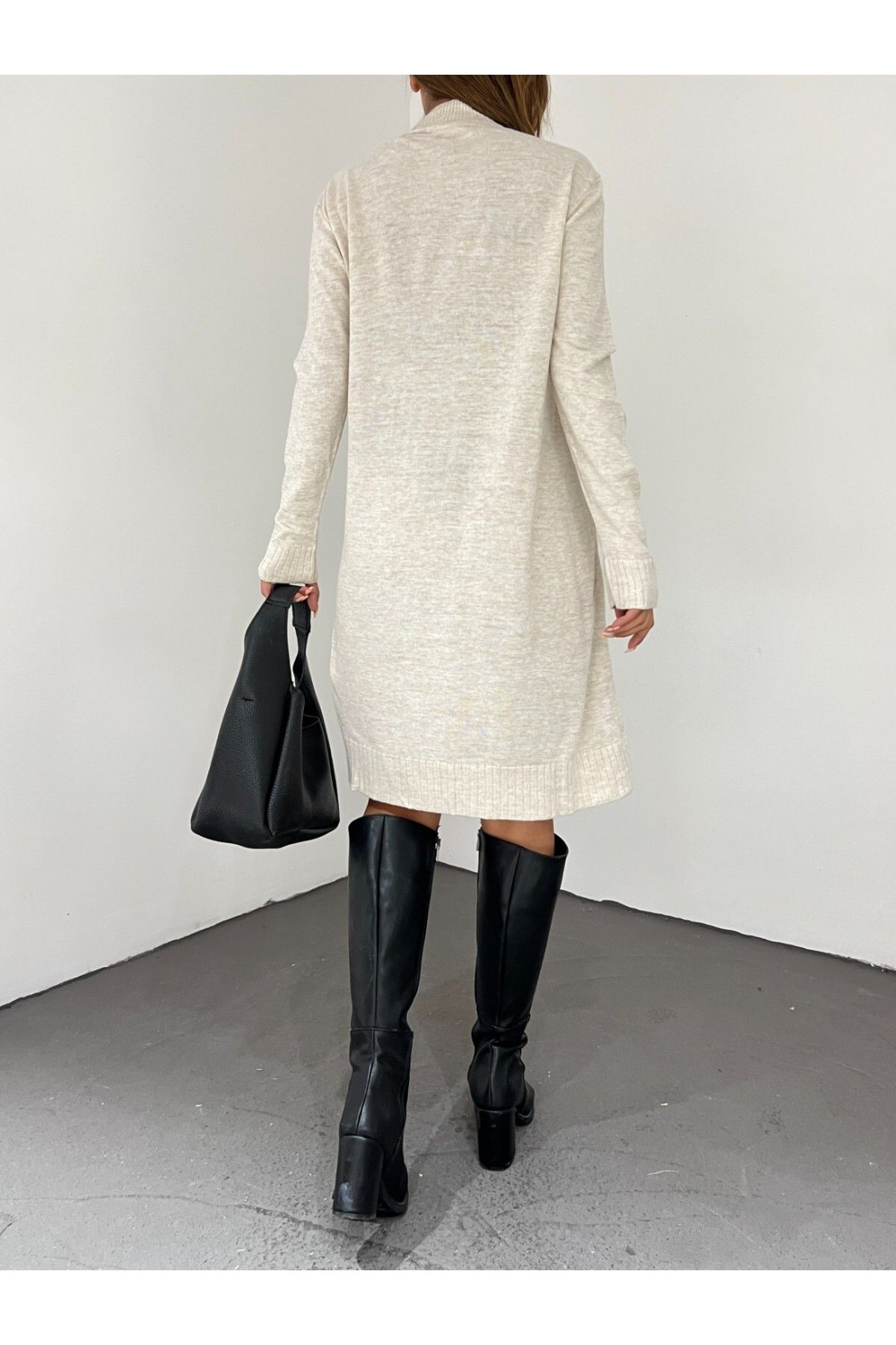 Modamorfo-Plain Knitwear Tunic - Half Turtleneck 4