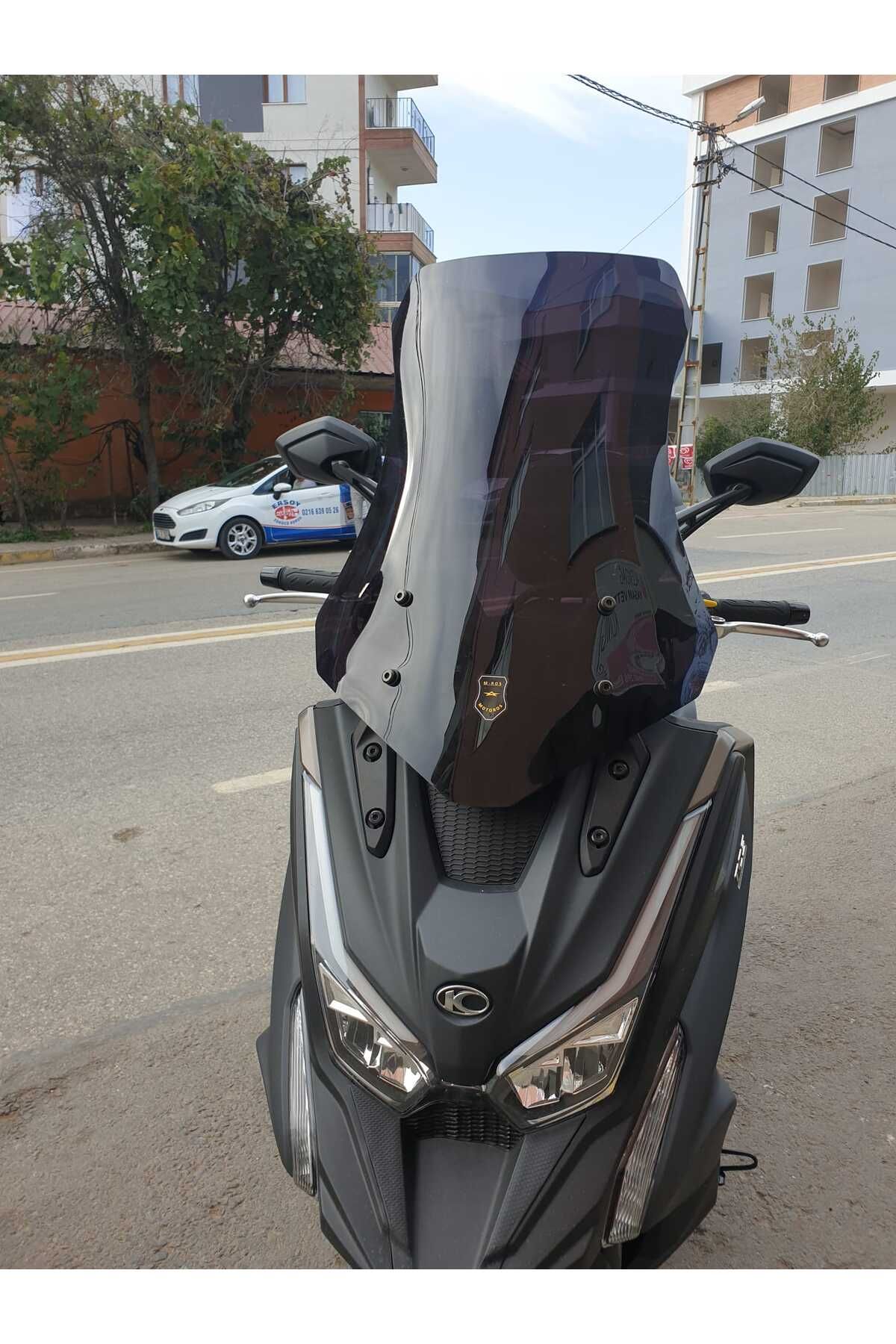 Kymco DTX 360 Siperlik Ön Cam 2021-2023 Model 55cm Siyah Renkli 4mm KISA SPOR CAM