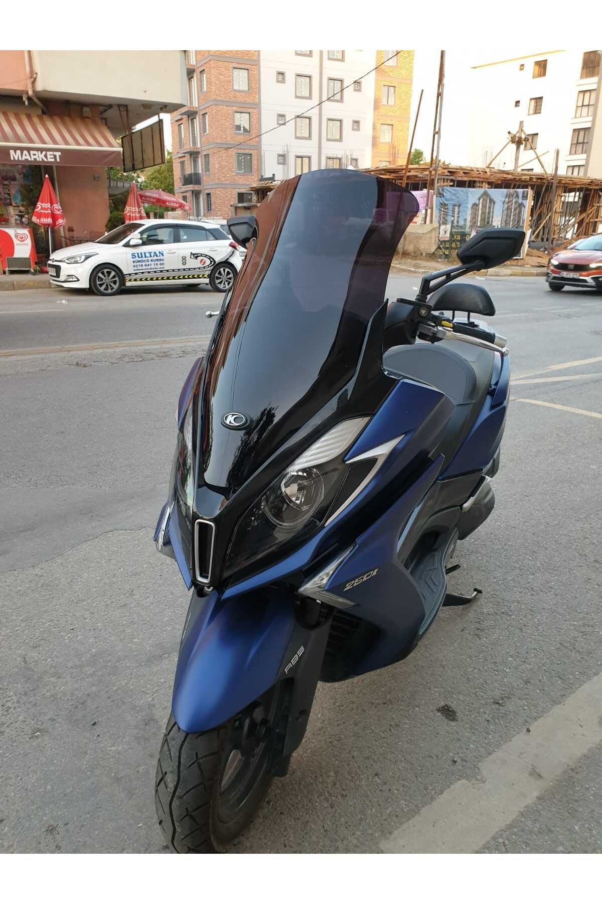Kymco Downtown 250i Siperlik Ön Cam 2016 2025 Model 78cm Siyah Renkli 4mm UZUN CAM