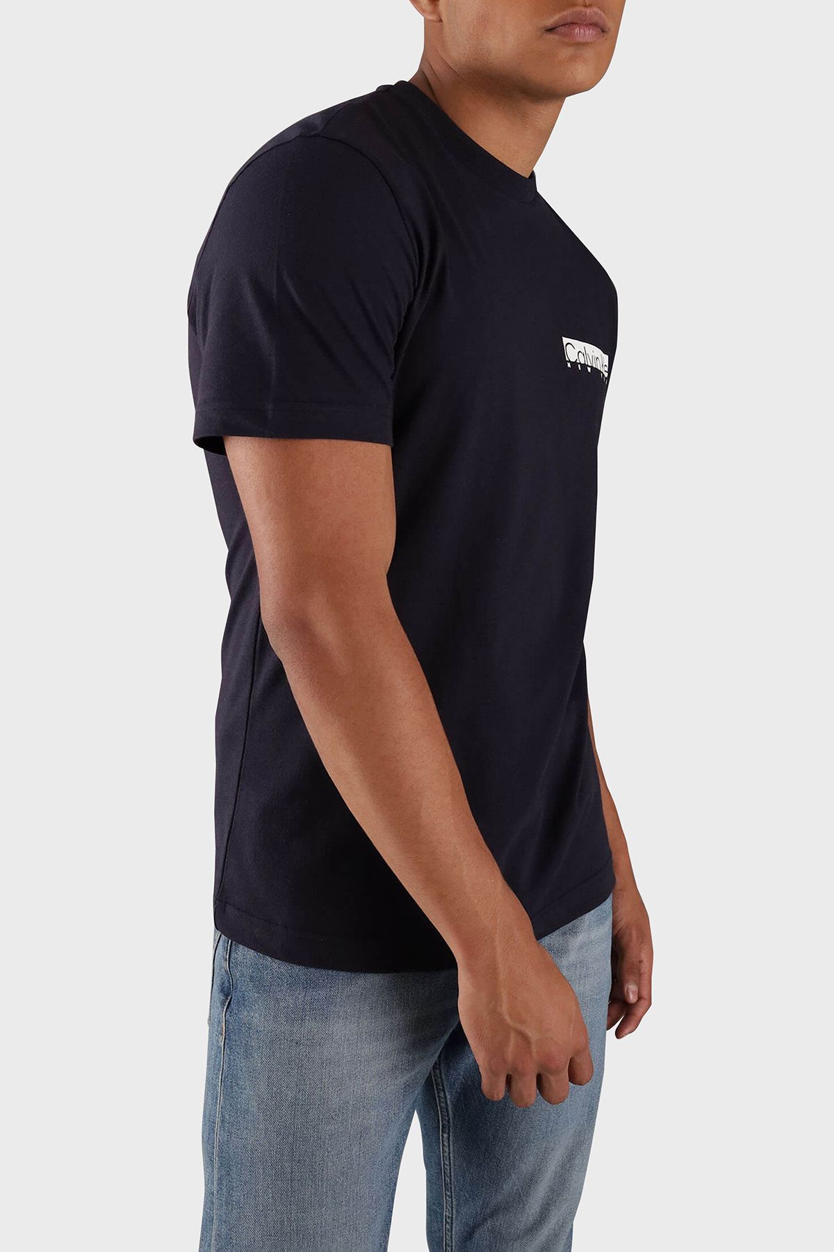 پیراهن تی شرت تی شرت مردانه K10K113800CHW K10K113800 با لوگوی یقه با تناسب معمولی نخی Calvin Klein