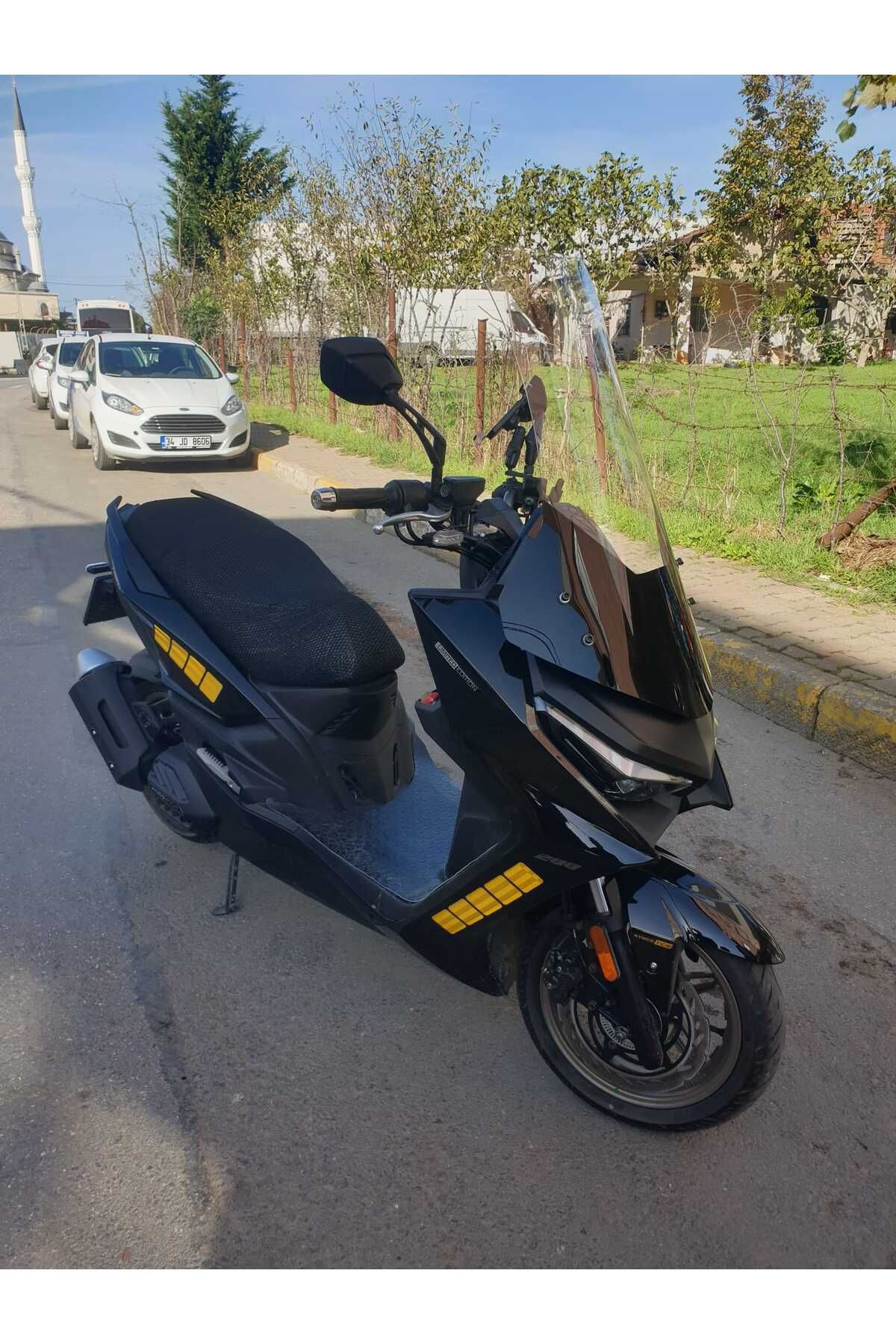 Kymco Krv 200 Siperlik Ön Cam 2022-2025 Model 75cm Şeffaf Renkli 4mm UZUN CAM