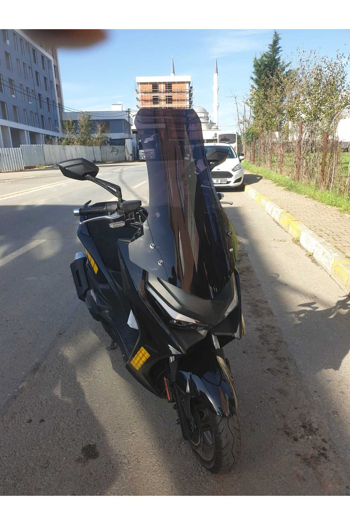 Kymco Krv 200 Siperlik Ön Cam 2022-2025 Model 75cm Siyah Renkli 4mm UZUN CAM