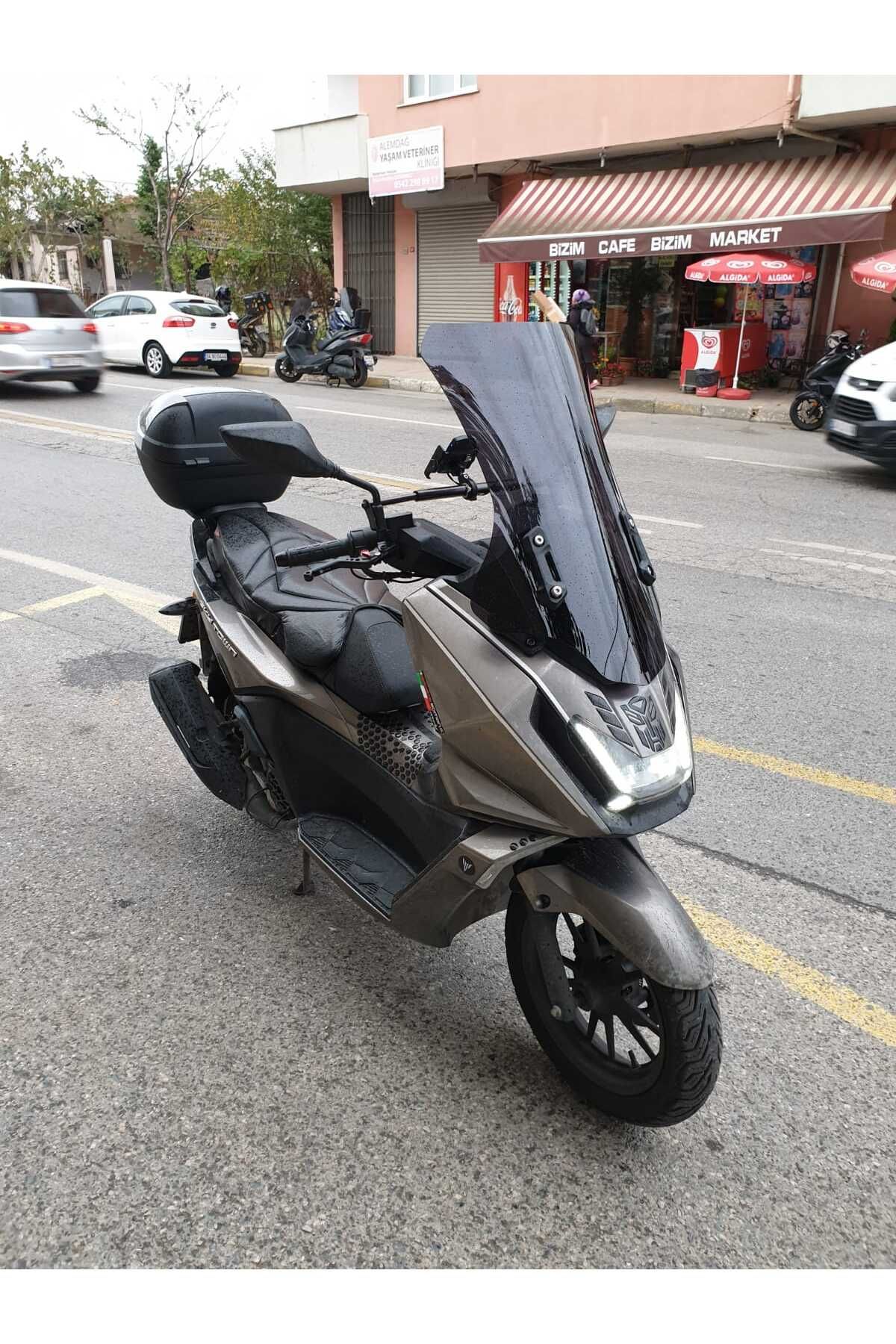 kymco Skytown 125 Siperlik Ön Cam 2023-2025 Model 72cm Siyah Renkli 4mm UZUN CAM