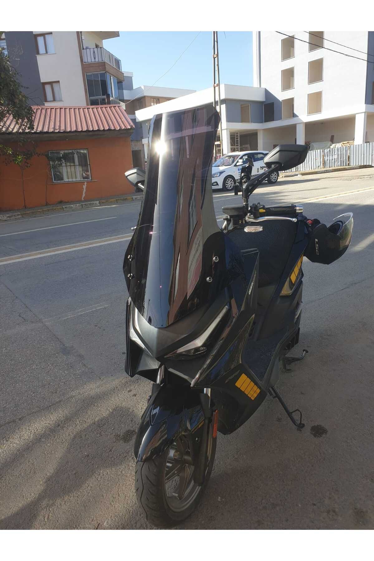 Kymco Krv 200 Siperlik Ön Cam 2022-2025 Model 75cm Siyah Renkli 4mm UZUN CAM