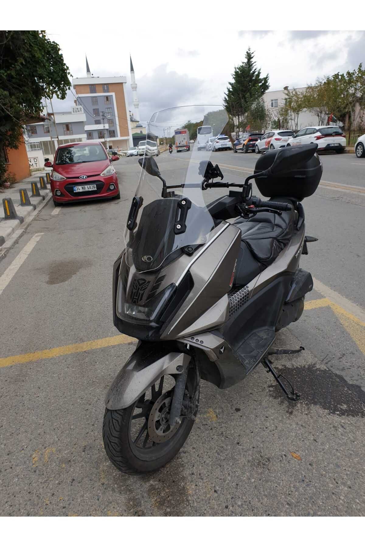 kymco Skytown 125 Siperlik Ön Cam 2023-2025 Model 72cm Şeffaf Renkli 4mm UZUN CAM
