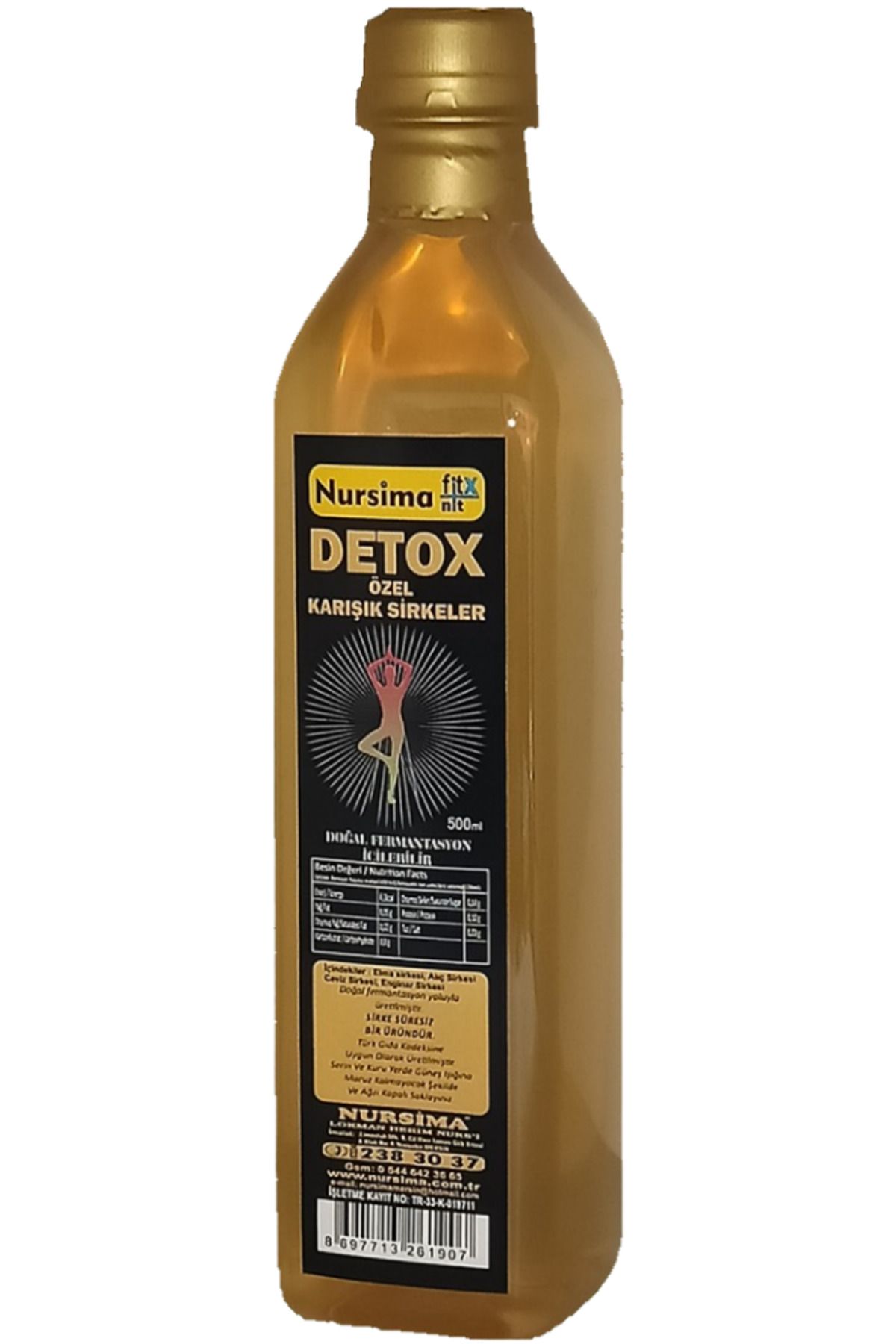 Genel Markalar Fit X Nitro Detox Sirkesi Cam Ambalaj 500 ml