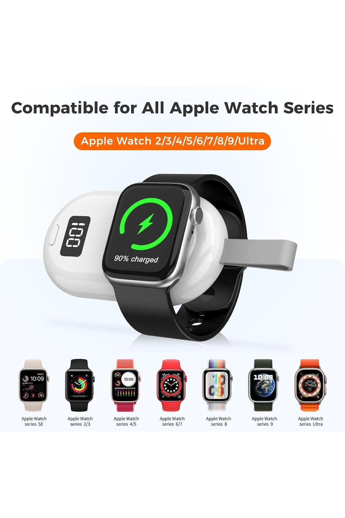 Arabest-iWatch Charger,2500mAh Portable Wireless Charger 2 in 1 Portable Power Bank for All i Watch Series 4