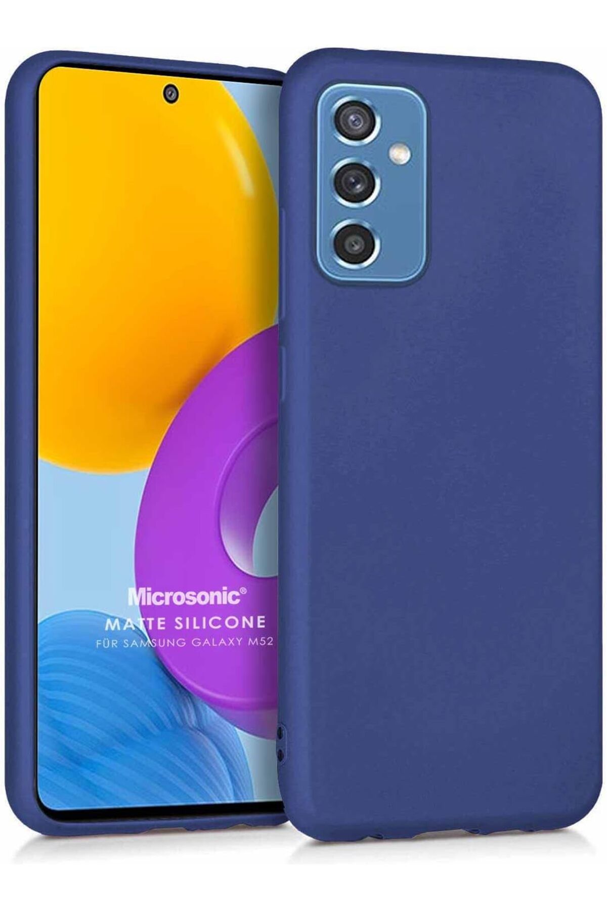 STOREMAX efshopx Matte Silicone Samsung Galaxy M52 için Kılıf Lacivert [Galaxy M52 ile Uyumlu Kılıf - La