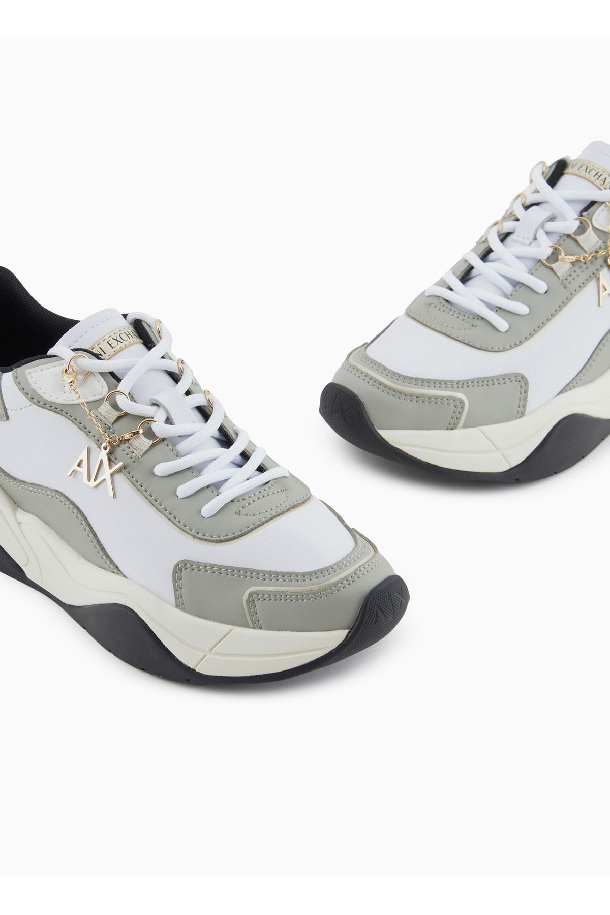 اسنیکر سفید زنانه کفش خاکستری زنان ورزشی XDX104XV580U293 Armani Exchange