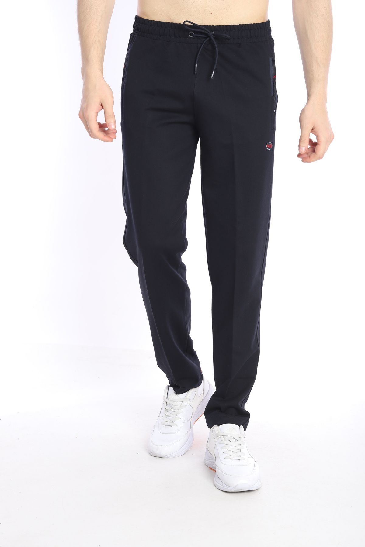 NEED LİFE-Men's Navy Blue Pockets Zippered Comfortable Fit Sweatpants 5