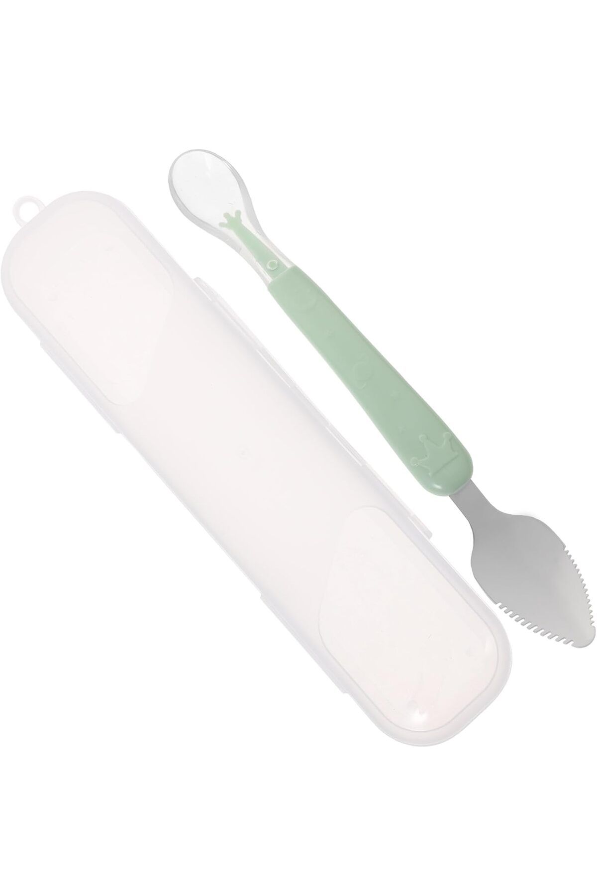 Arabest-Double Head Baby Silicone Food Spoon, Feeding Spoon, Portable Baby Food Scraper Spoon 1