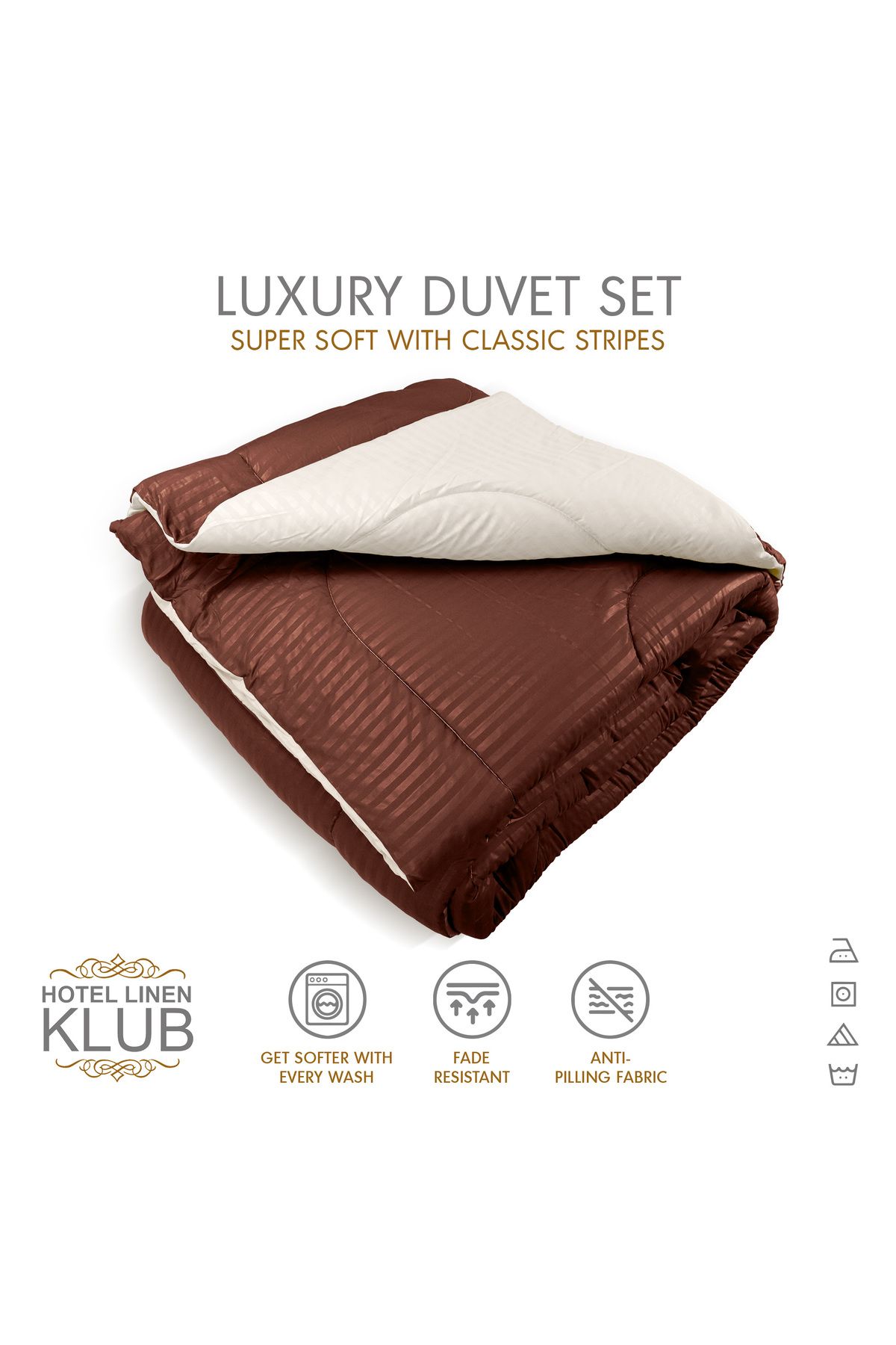 Hotel Linen Klub-Stripe Reversible  Comforter Set- Ultra Soft  Microfiber Fabric, Soft Siliconized Fiber Filling 7