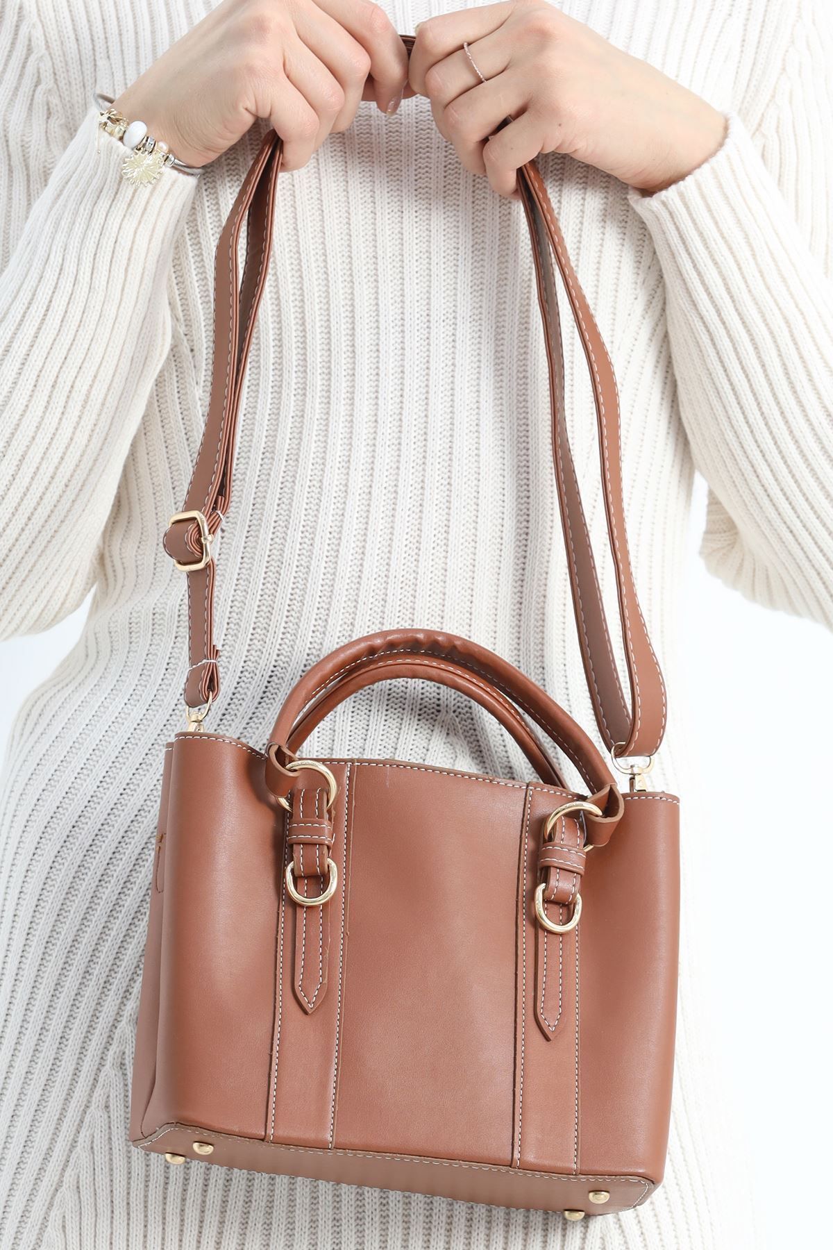 Cream-Tan Shoulder Bag - 3003.1853. 3