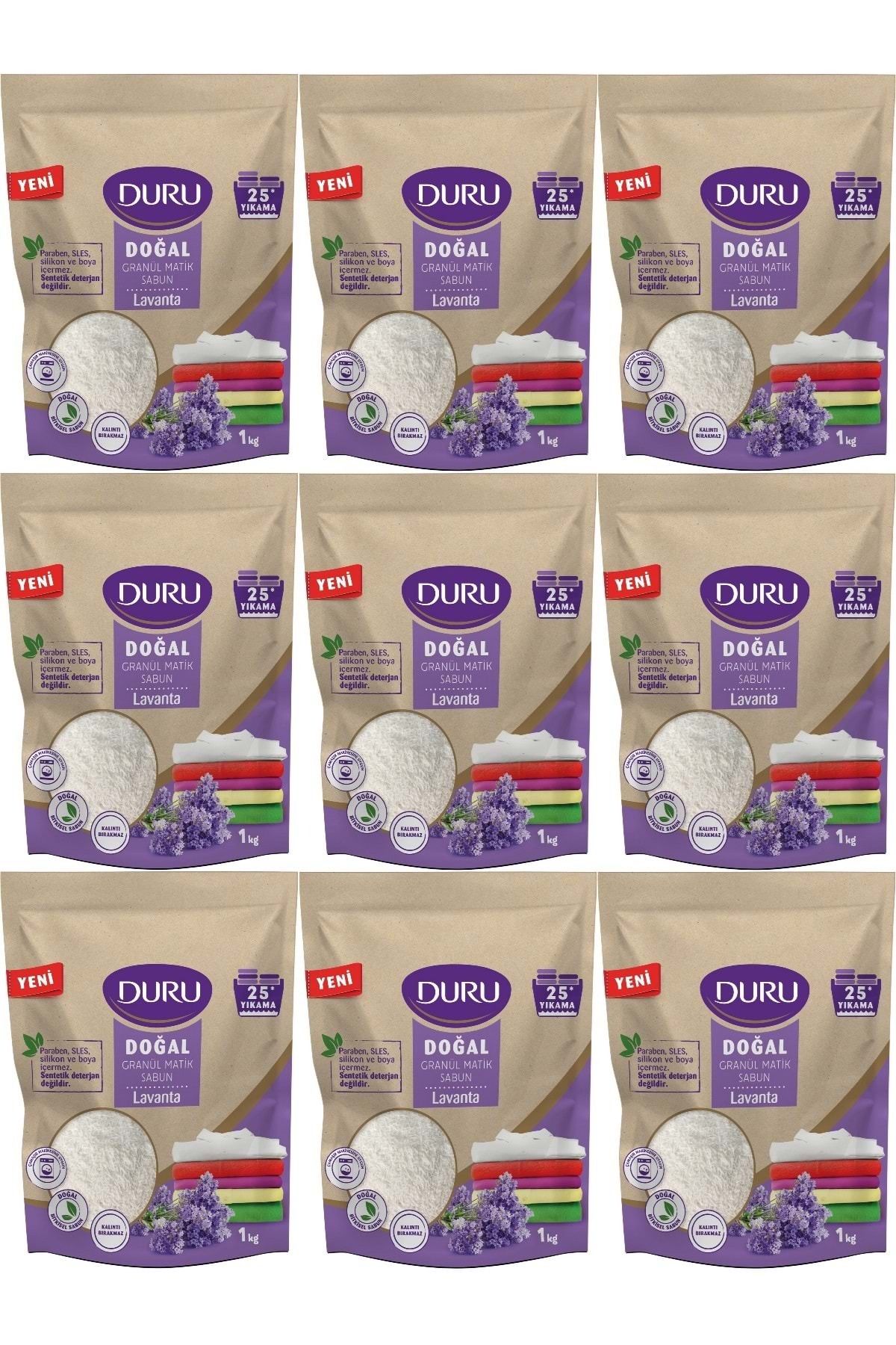 Duru Doğal Granül Matik Sabun Tozu Lavanta 9KG (9PK*1) (225 Yıkama)