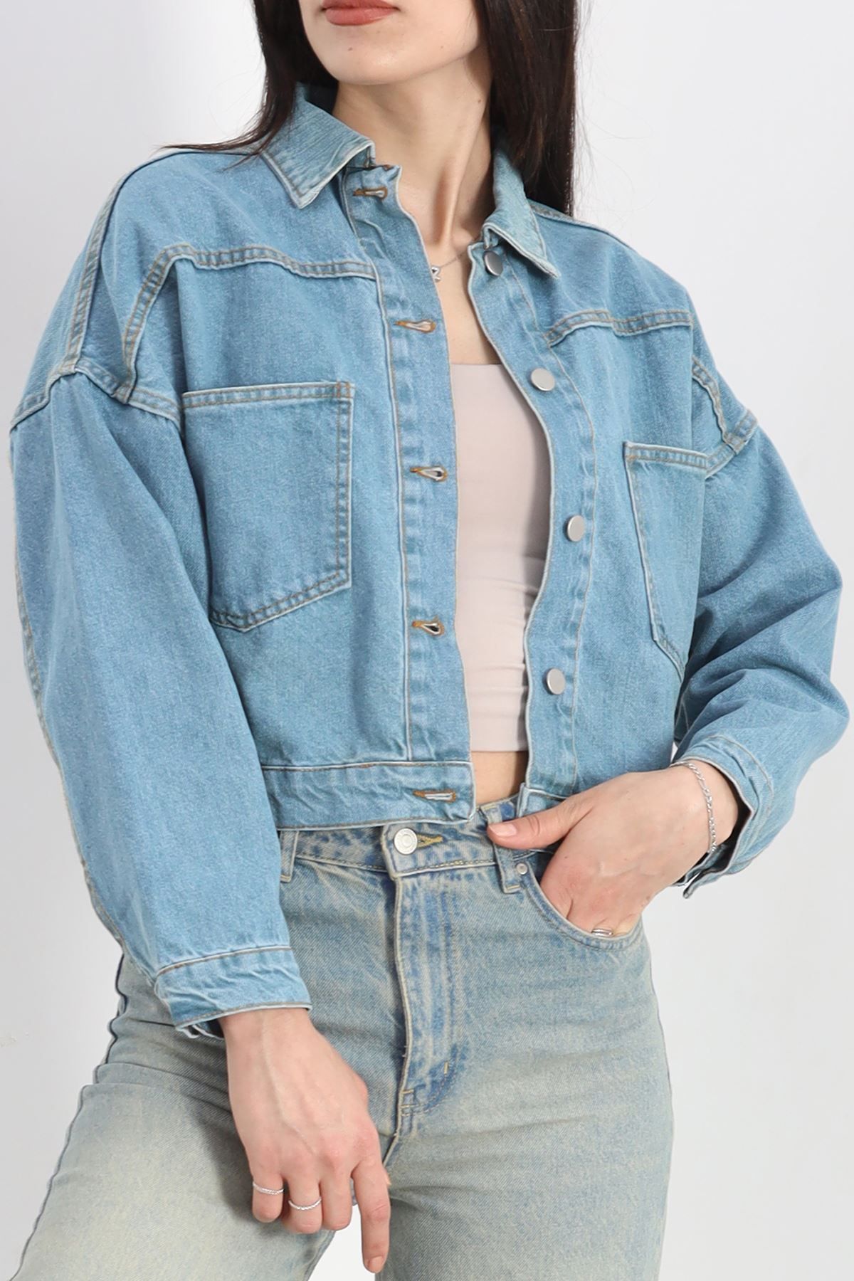 NOBLESTYLE-Light Blue Basic Denim Jacket - 20180.1778 1