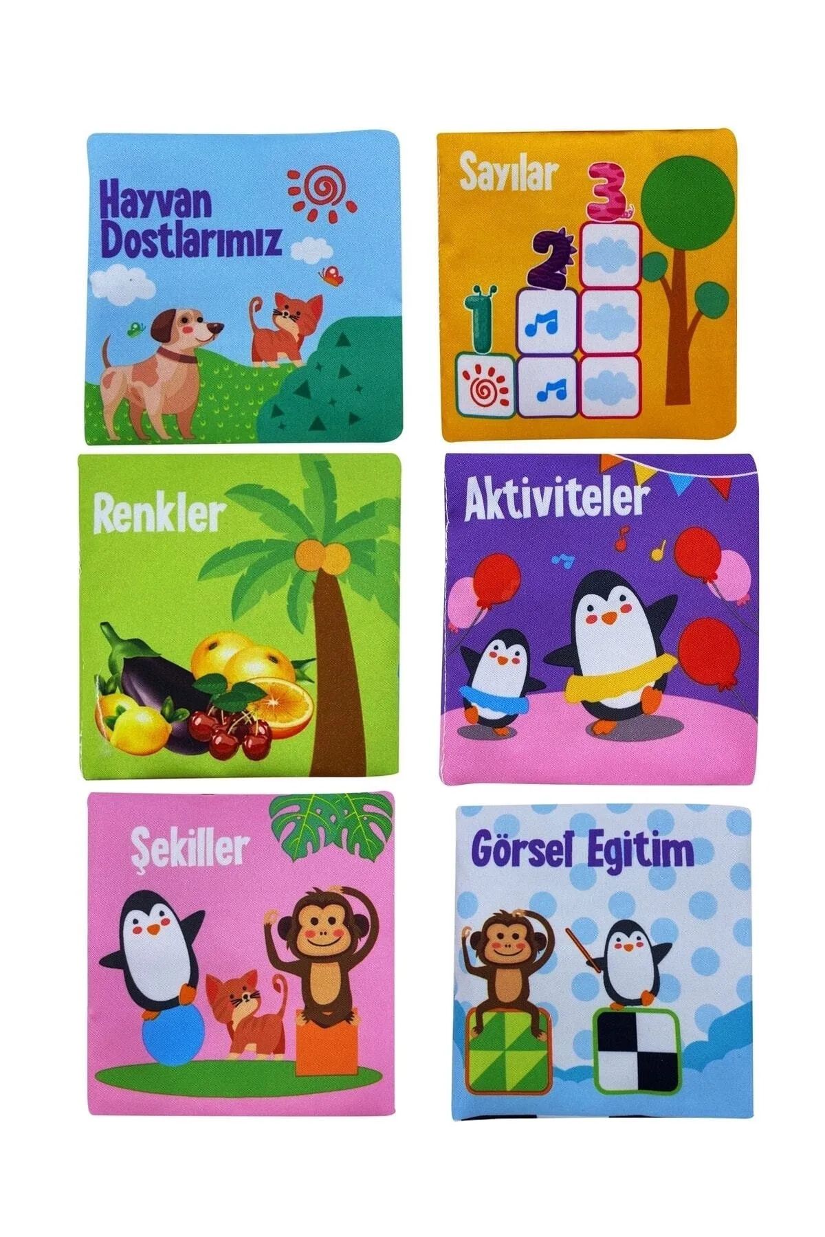 LRS STORE Bebeğimin Ilk Kitap Seti Hışırtılı Kitaplar Bez Kitap Seti 6 Adet