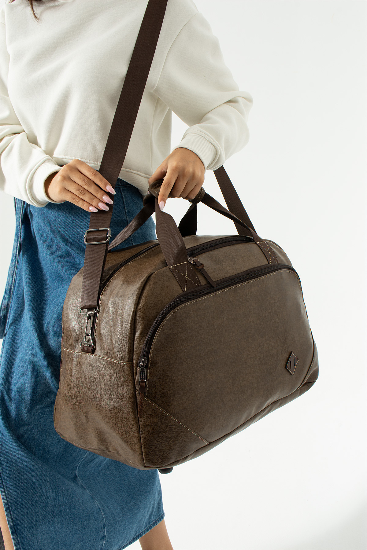 By Hakan  Gk59 klasik seyahat valizi spor hastane çantası el ve omuz annebebek çantası kabin boy hostes valiz - Görsel 3