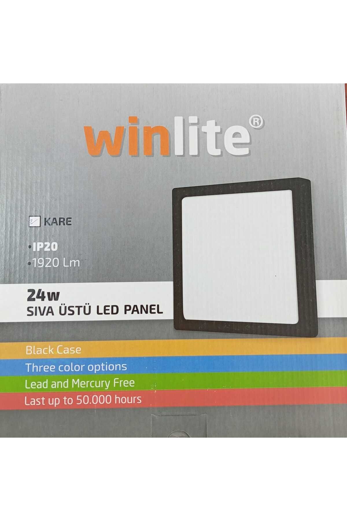 Winlite 24W Sıva Üstü 3 Renk Kare LED Panel