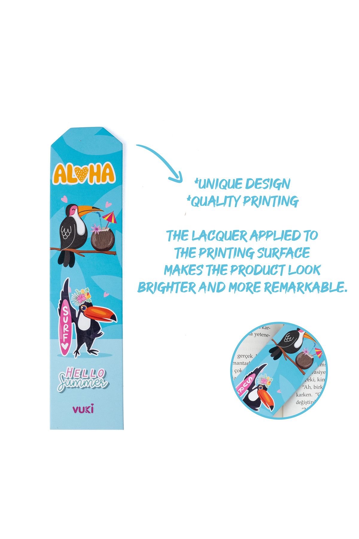 VUKİ-Semn de carte din hârtie cu modele de animale 2