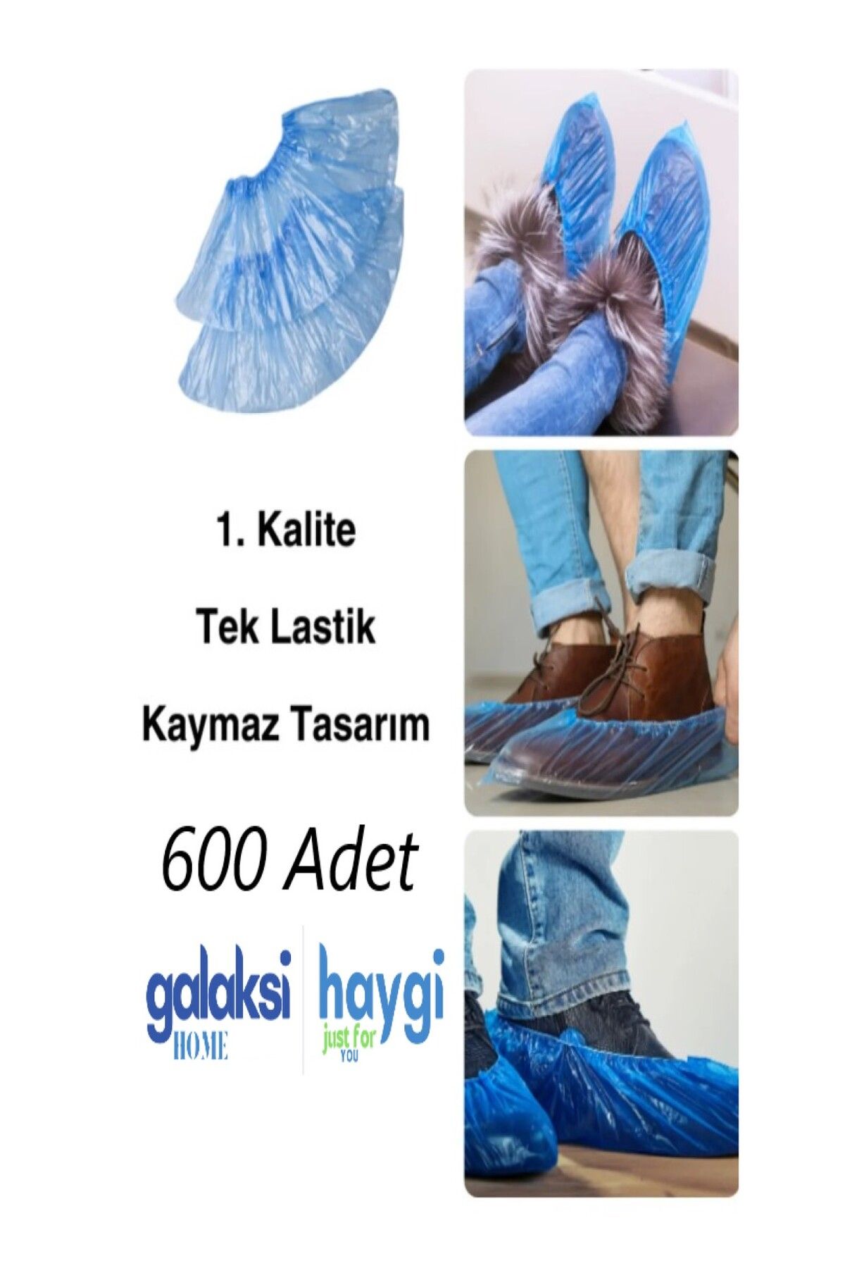 galaksihome Tek Kullanımlık Galoş Ayakkabı Kılıfı Ev Otel Hastane İşyeri Spor Salonu 600gr 1000 Adet 1. Kalite