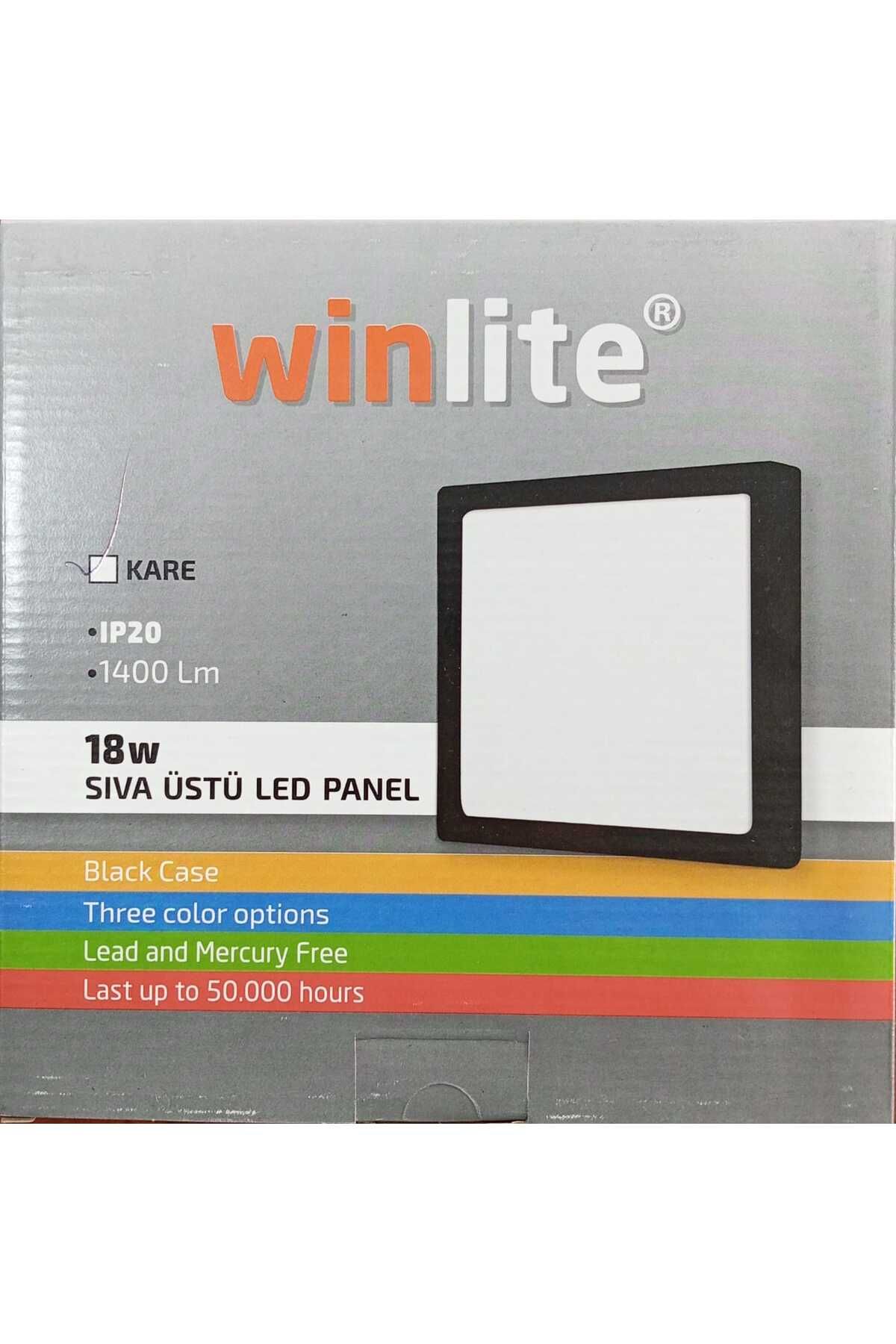 Winlite 18W Sıva Üstü 3 Renk Kare LED Panel