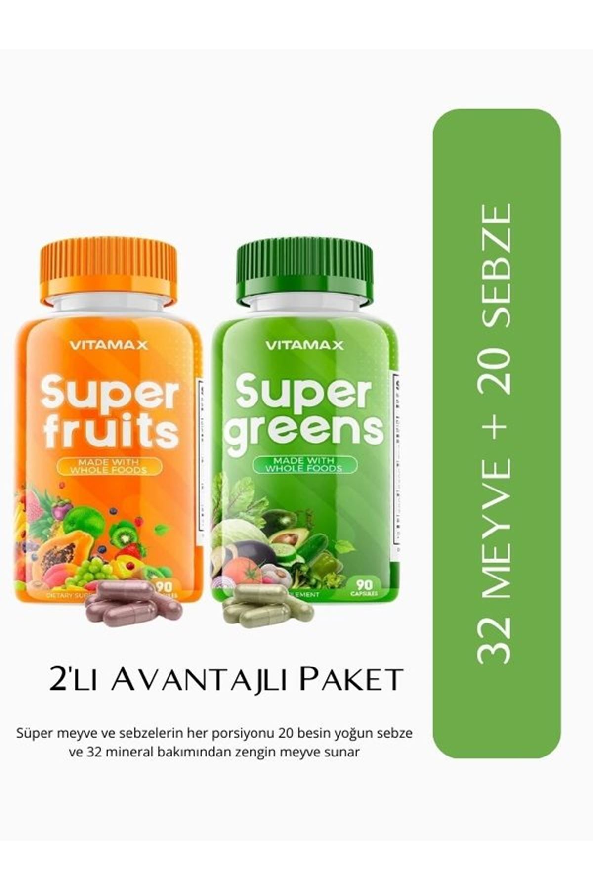 Vitamax-Super Fruits + Super Greens 90 + 90 Capsules 1