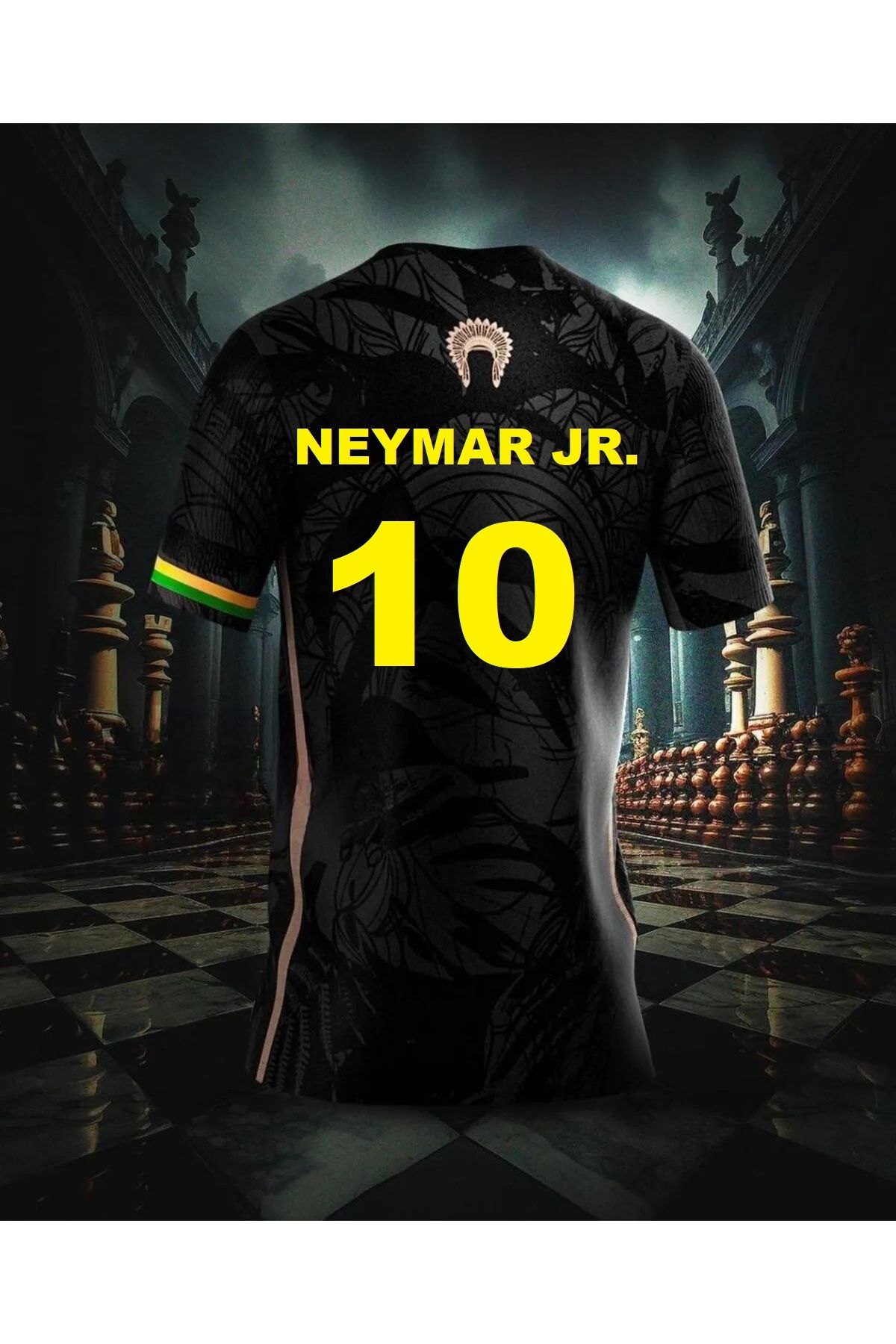 Lion Spor-Brazilian Legends Series Neymar Jr 10 Black Short Sleeve Adult Jersey 1