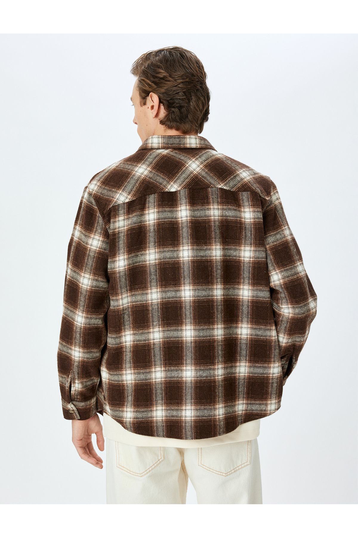 Koton-Plaid Patterned Regular Fit Lumberjack Shirt with Pockets 4