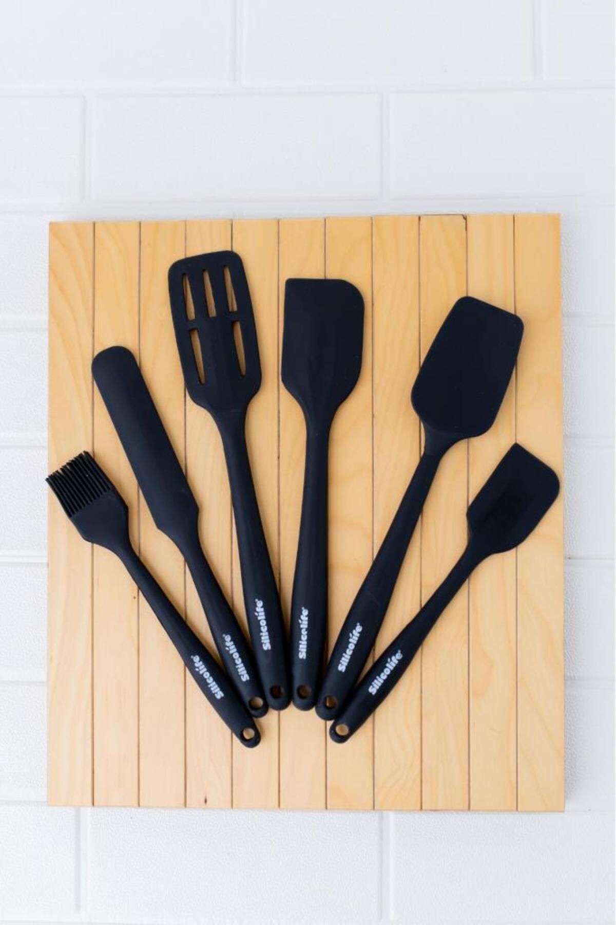 Silicolife-6-Piece Black Silicone Kitchen Set - Heat-Resistant, Fireproof, and Non-Stick 2