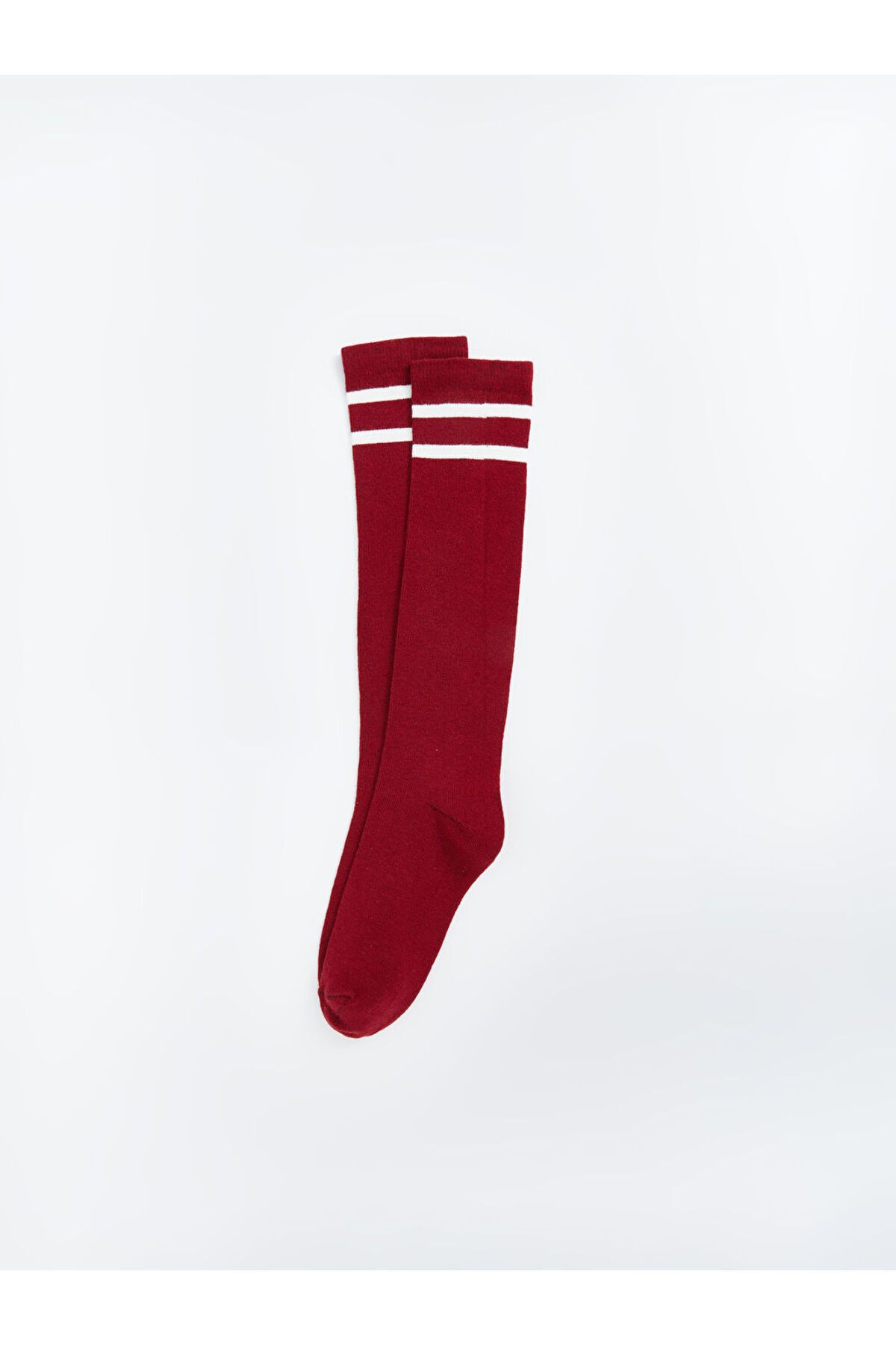 LC Waikiki-Burgundy Striped Women's Socks 1