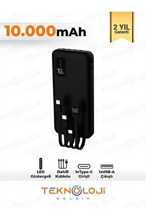 Teknoloji Gelsin 10.000 mAh Powerbank ElFenerli Dijital Led Gösterge Kendinde...