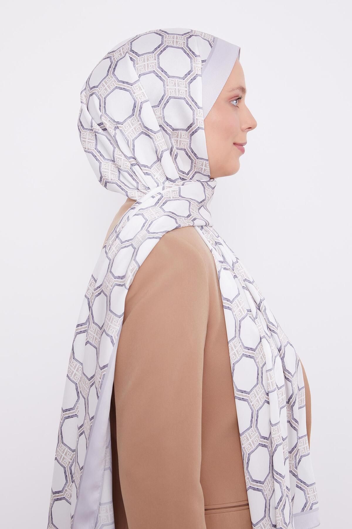 Levidor-Şal înger cu model hexagonal argintiu 3